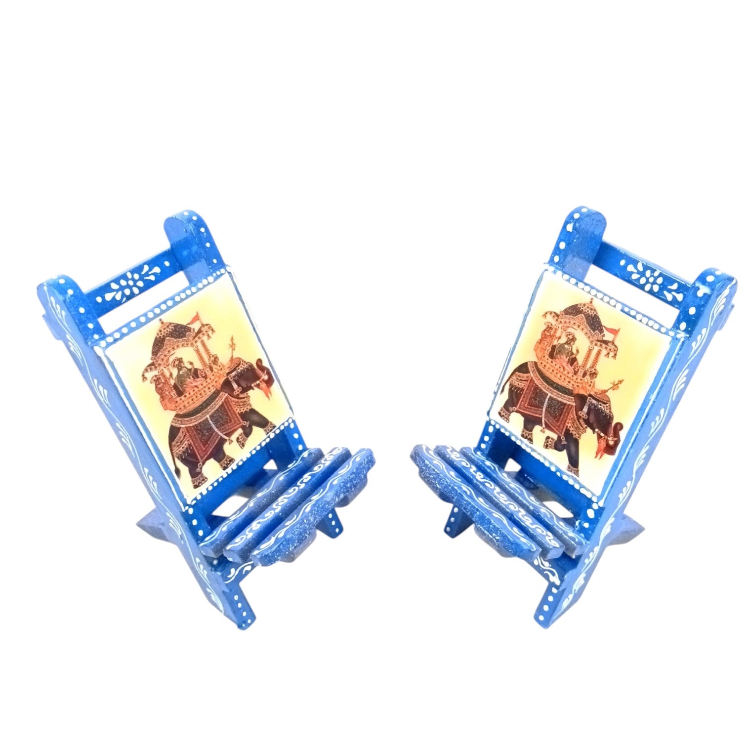 Mobile Holder Folding Mini Chair Showpiece For Desk & Decor - 9 Inch (Pack of 2) - Apkamart