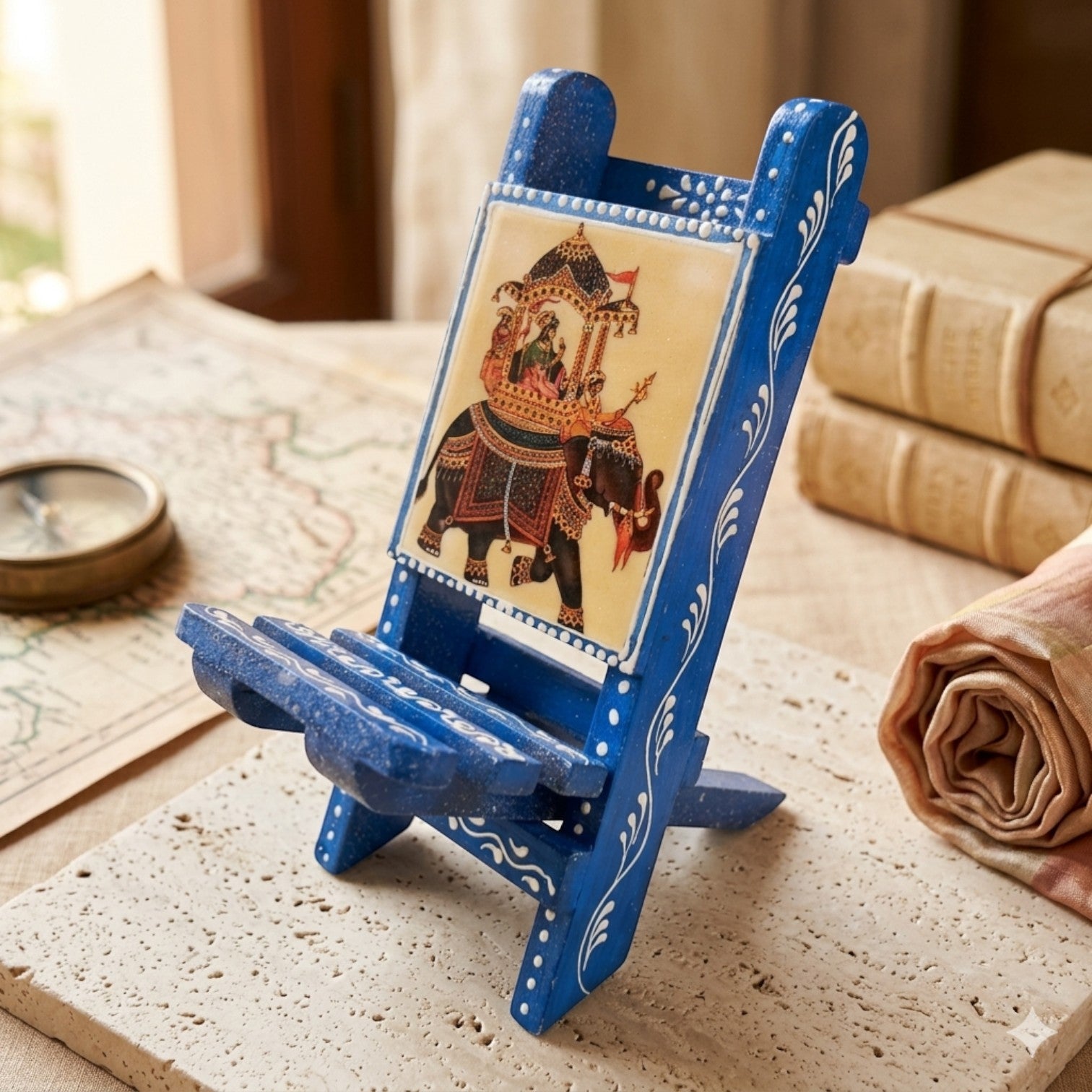 Mobile Holder Folding Mini Chair Showpiece For Desk & Decor - 9 Inch - Apkamart