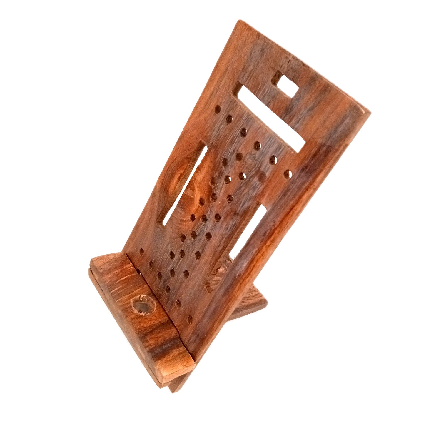 Mobile Holder Stand | Wooden Cell Phone Stand Holder | Desk Organizer - For Table, Bed, Office Desk, Home Decor & Gifts - 7 Inch (Pack Of 2) - Apkamart