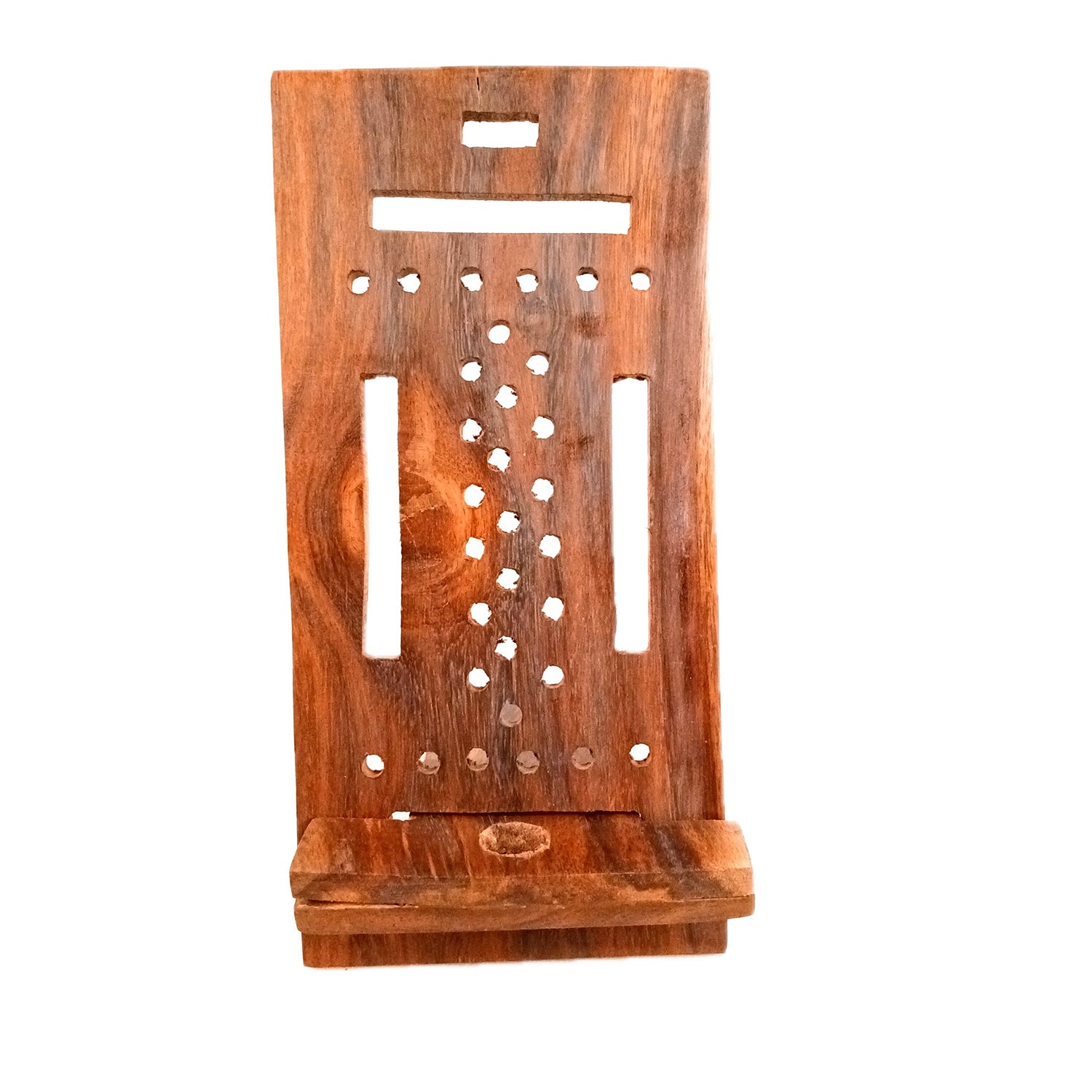 Mobile Holder Stand | Wooden Cell Phone Stand Holder | Desk Organizer - For Table, Bed, Office Desk, Home Decor & Gifts - 7 Inch (Pack Of 2) - Apkamart