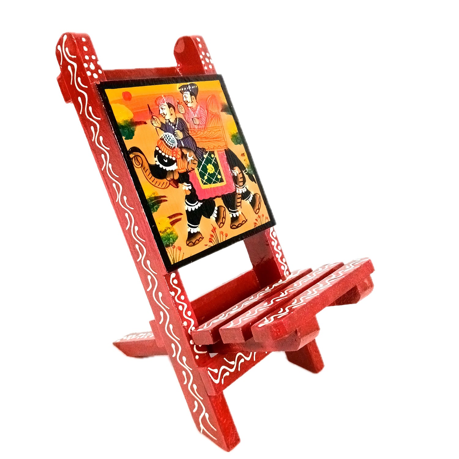 Mobile Holder Stand | Folding Chair Miniature Showpiece | Cell Phone Stand Holder - For Table, Bed, Office Desk, Home Decor & Gifts - 7 Inch - Apkamart