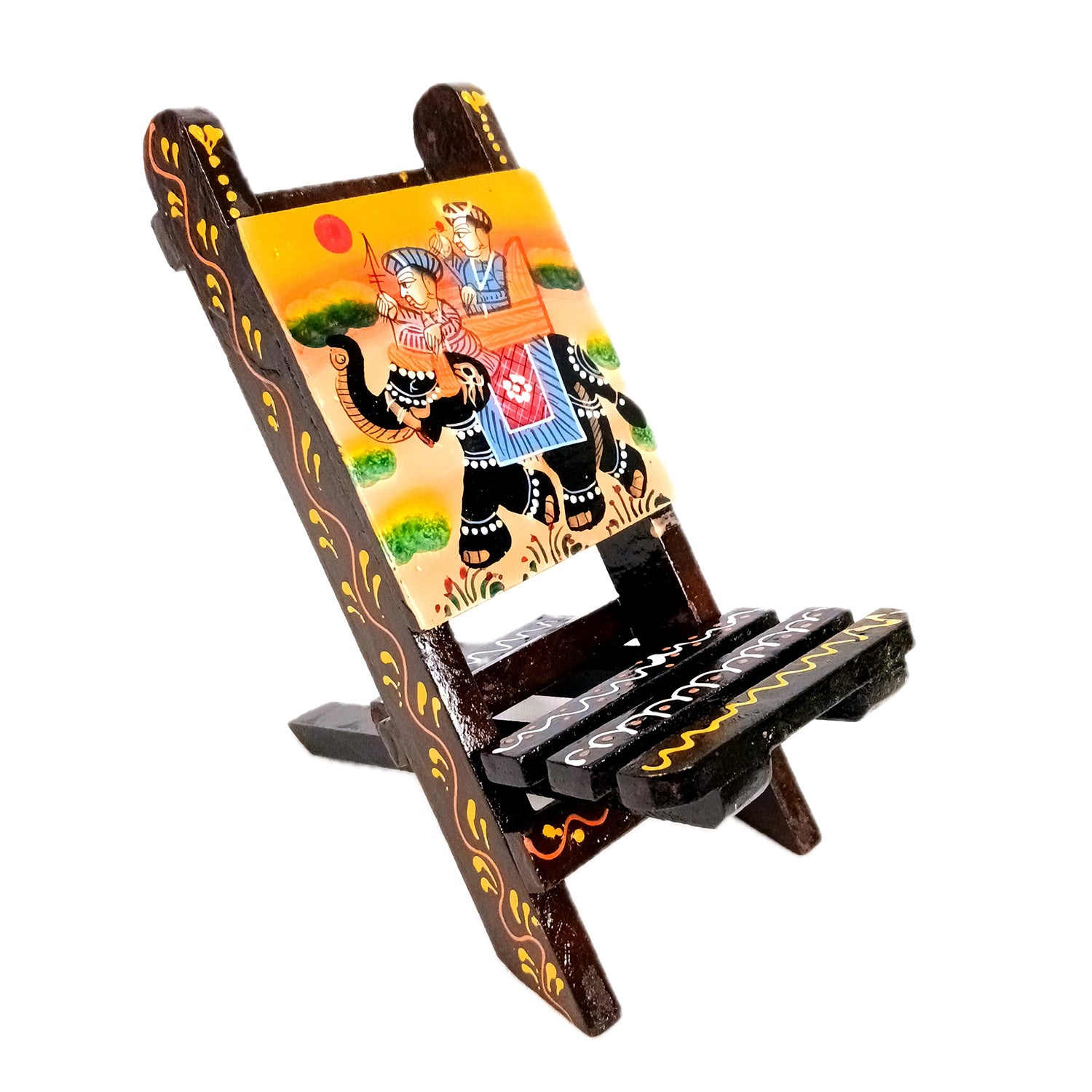 Mobile Holder Stand | Folding Chair Miniature Showpiece | Cell Phone Stand Holder - For Table, Bed, Office Desk, Home Decor & Gifts - 7 Inch - Apkamart