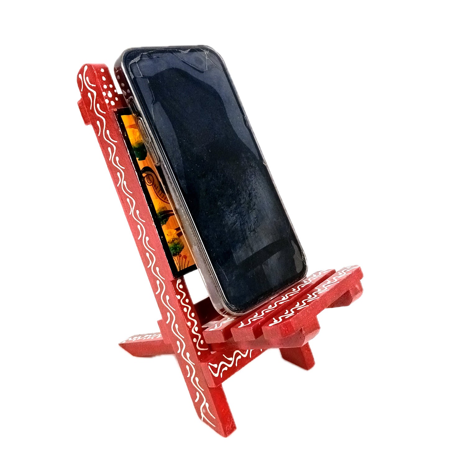 Mobile Holder Stand | Folding Chair Miniature Showpiece | Cell Phone Stand Holder - For Table, Bed, Office Desk, Home Decor & Gifts - 7 Inch (Pack of 2) - Apkamart