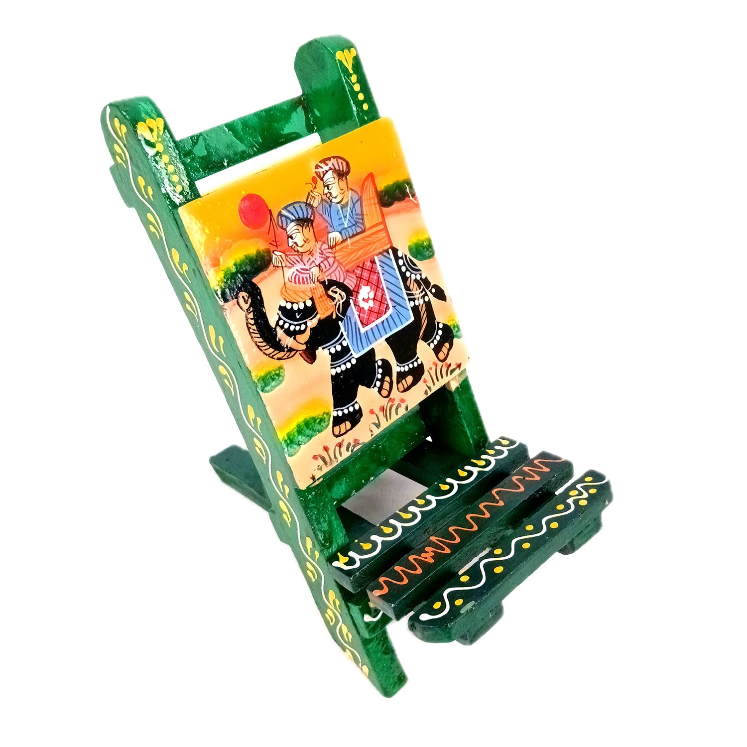 Mobile Holder Stand | Folding Chair Miniature Showpiece | Cell Phone Stand Holder - For Table, Bed, Office Desk, Home Decor & Gifts - 7 Inch - Apkamart