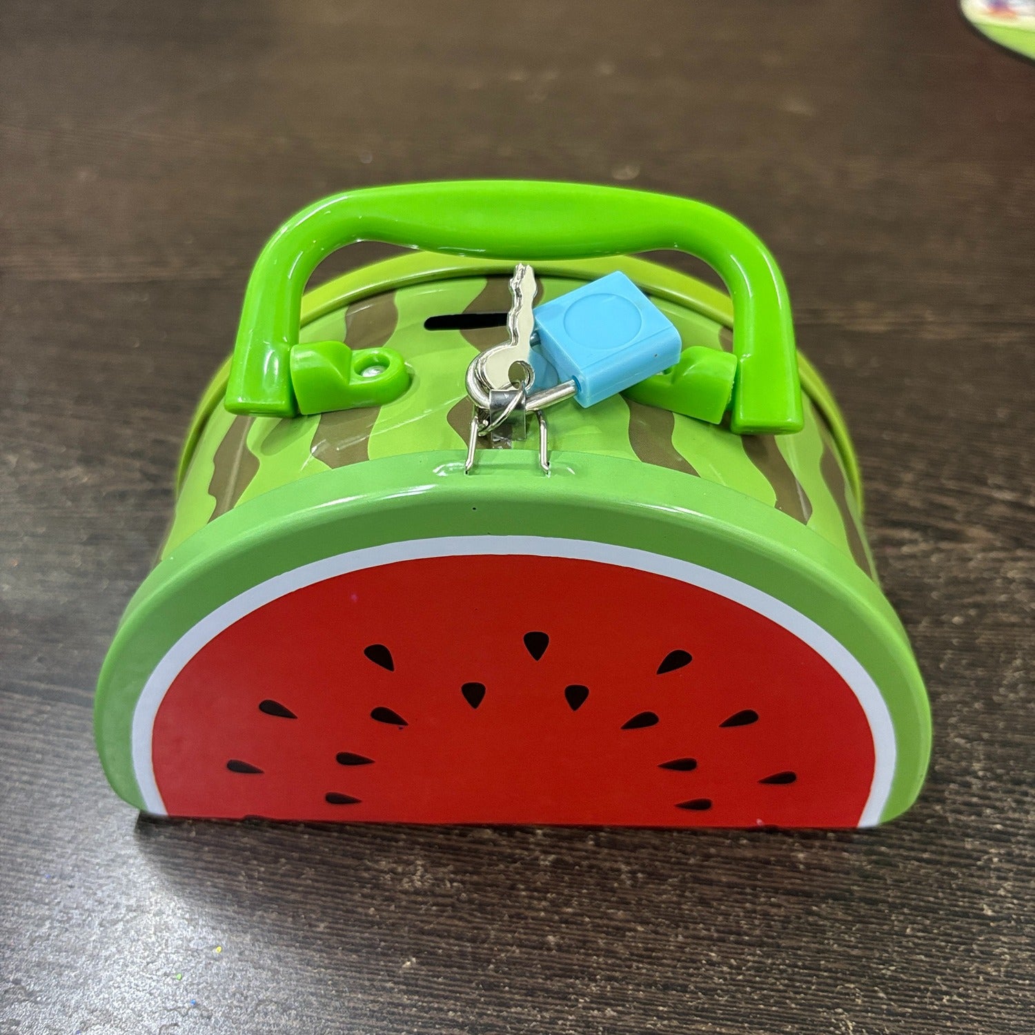 Water Melon Design Piggy Bank with Lock for Kids | Durable Money Bank Gulak for Children | Cute Piggy Bank for Saving & Perfect Return Gift - 6 Inch - Apkamart