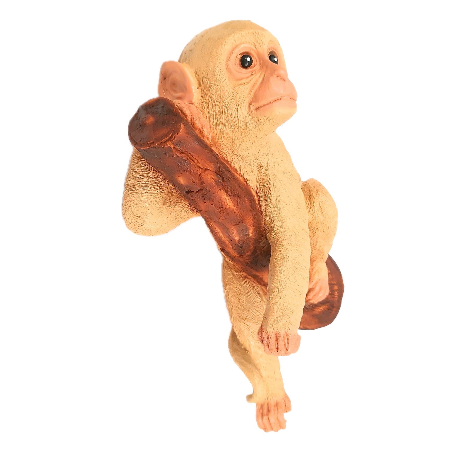 Monkey Hanging on Tree Branch Statue Wall Hanging | Animal Showpiece - For Garden Decor, Home, Living Room, Kids Room & Gifts - 12 Inch - Apkamart