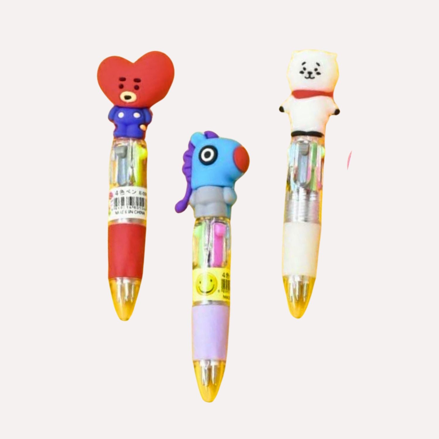 Refill Ball Pen | Ballpoint Pen | Push Button Multicolor Pen - for Students, Kids, Girls, Boys, School, Drawing, Birthday Gift & Return Gifts - Apkamart #Style_pack of 3