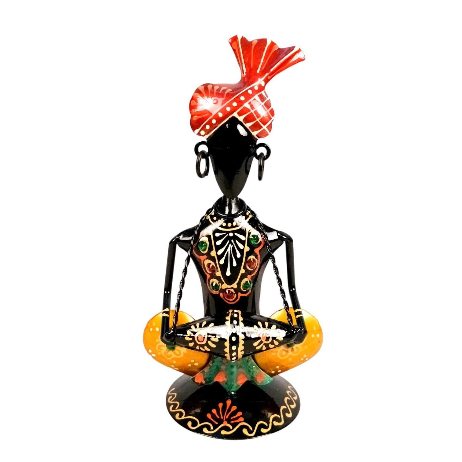 Musician Showpiece Set | Decorative Figurine for Home, Living Room & Office | Handcrafted Iron Statue & Table Showpiece for Gifting - 8 Inch (Set Of 3) - Apkamart