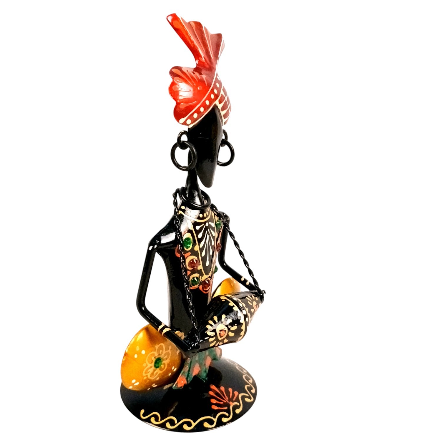 Musician Showpiece Set | Decorative Figurine for Home, Living Room & Office | Handcrafted Iron Statue & Table Showpiece for Gifting - 8 Inch (Set Of 3) - Apkamart