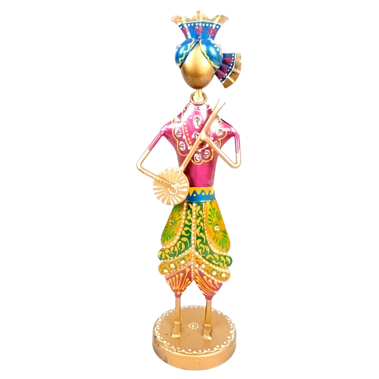 Musician Showpiece Set| Decorative Figurine for Home, Living Room & Office | Handcrafted Iron Statue & Table Showpiece for Gifting & Interior Decoration - 11 Inch (Set Of 3) - Apkamart