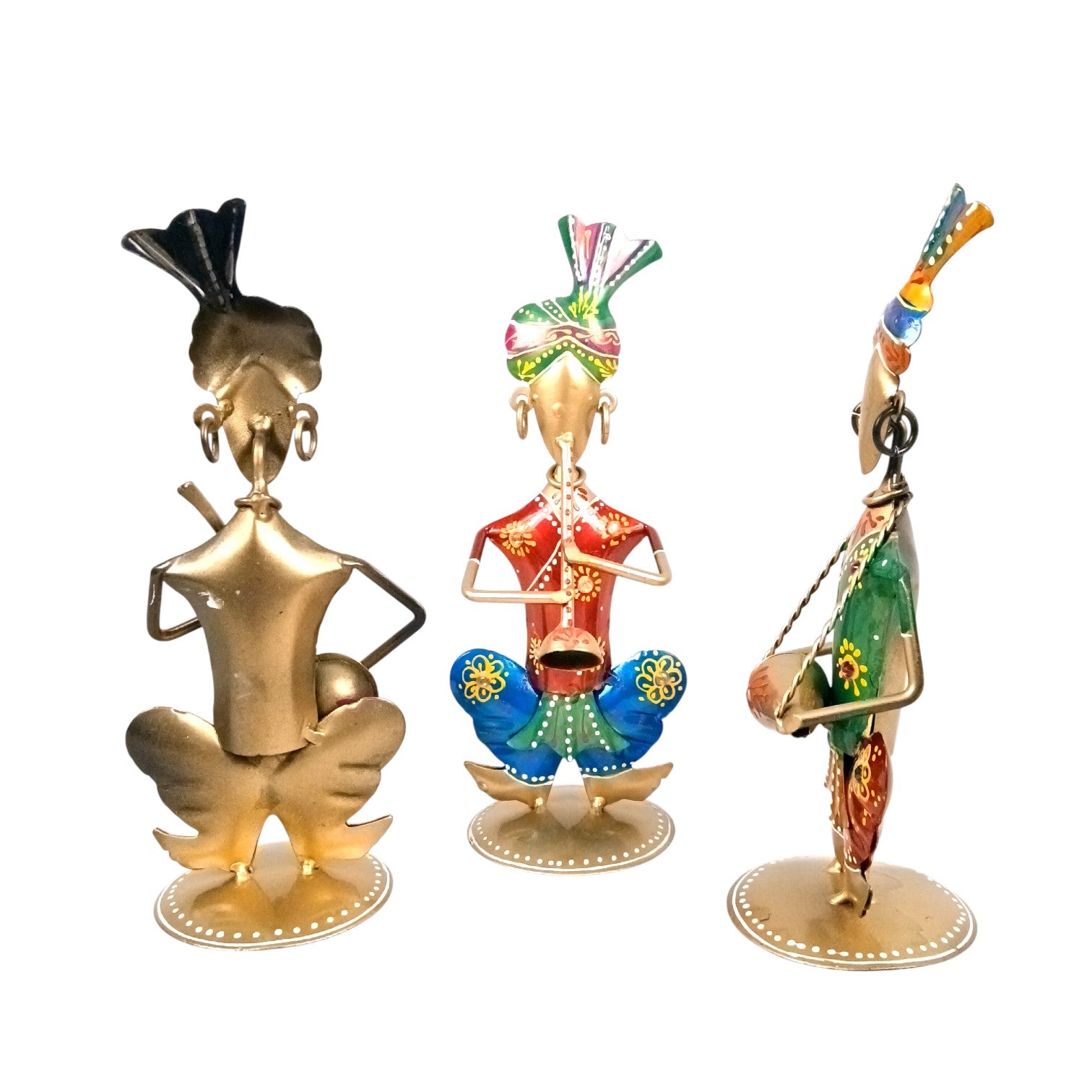 Musician Showpiece Set | Musical Figurines for Home Décor | Decorative Art Showpiece for Living Room, Table & Gifting - 8 Inch (Set Of 3) - Apkamart