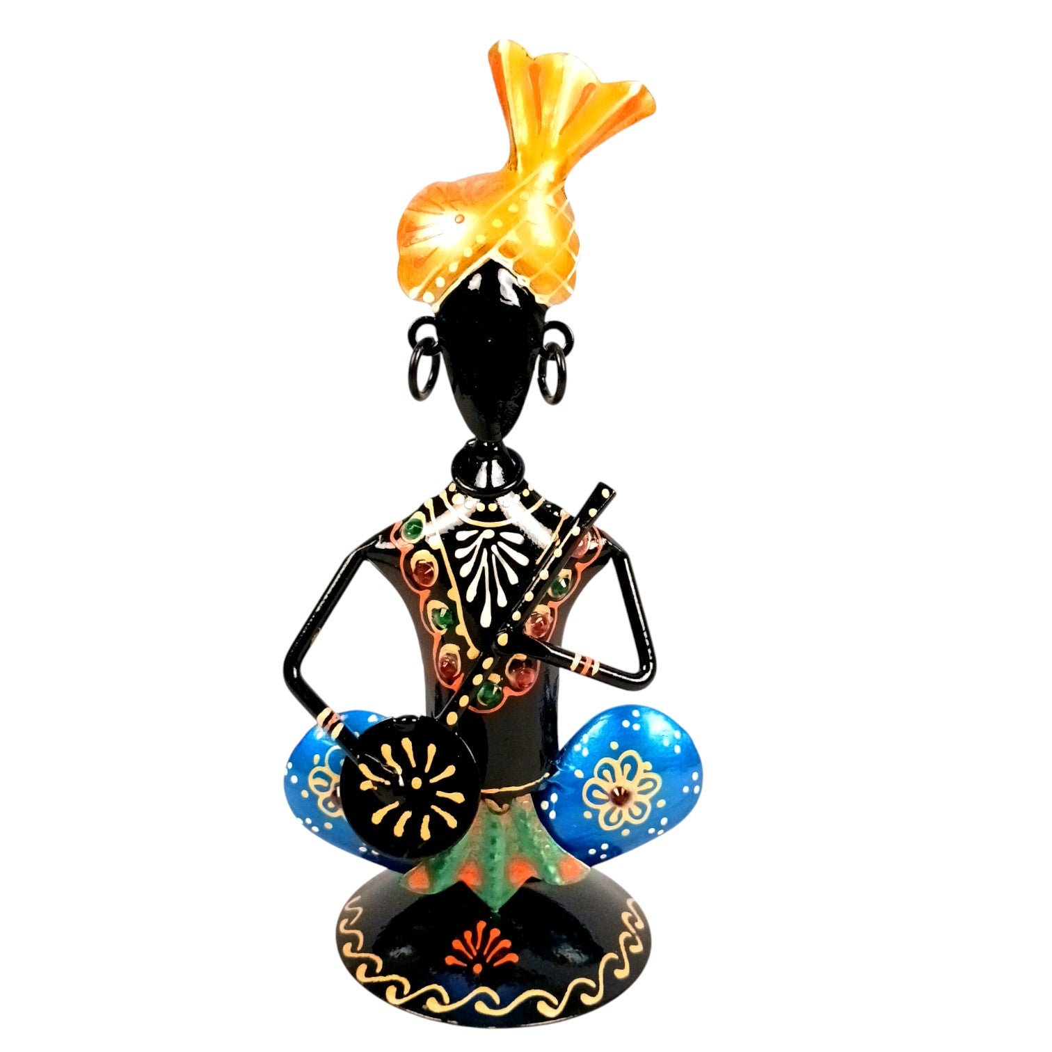 Musician Showpiece Set | Decorative Figurine for Home, Living Room & Office | Handcrafted Iron Statue & Table Showpiece for Gifting - 8 Inch (Set Of 3) - Apkamart