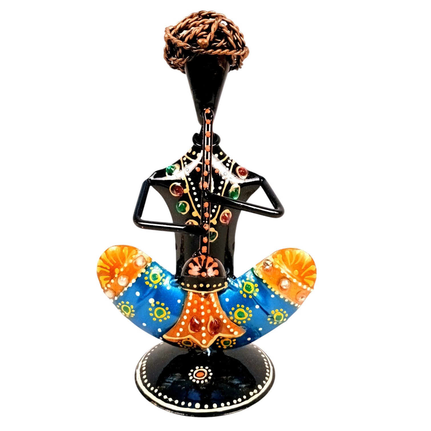 Musican Showpiece Set | Decorative Figurine for Home, Living Room & Office | Handcrafted Iron Statue & Table Showpiece for Gifting & Interior Decoration - 7 Inch (Set Of 3) - Apkamart