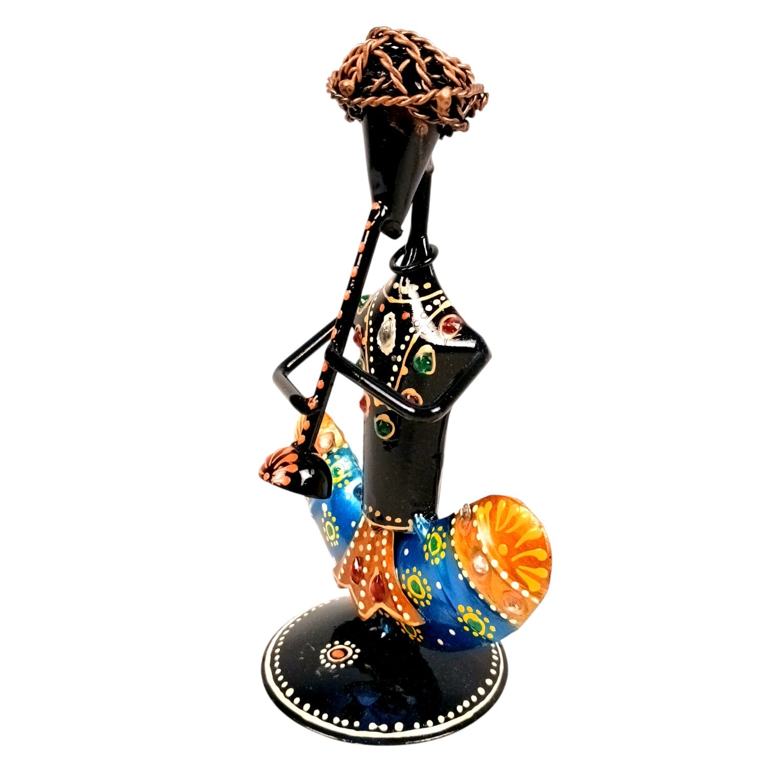 Musican Showpiece Set | Decorative Figurine for Home, Living Room & Office | Handcrafted Iron Statue & Table Showpiece for Gifting & Interior Decoration - 7 Inch (Set Of 3) - Apkamart