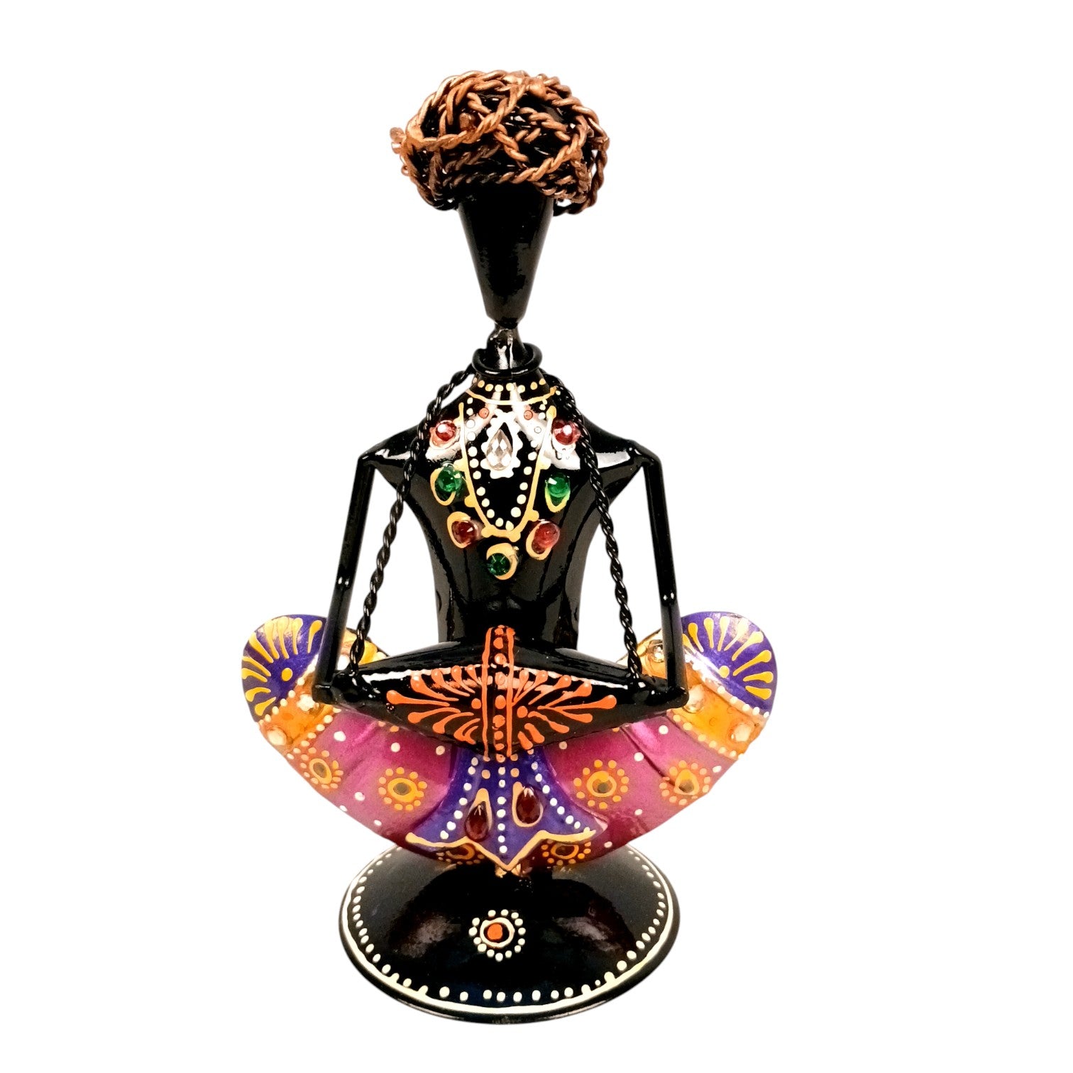 Musican Showpiece Set | Decorative Figurine for Home, Living Room & Office | Handcrafted Iron Statue & Table Showpiece for Gifting & Interior Decoration - 7 Inch (Set Of 3) - Apkamart