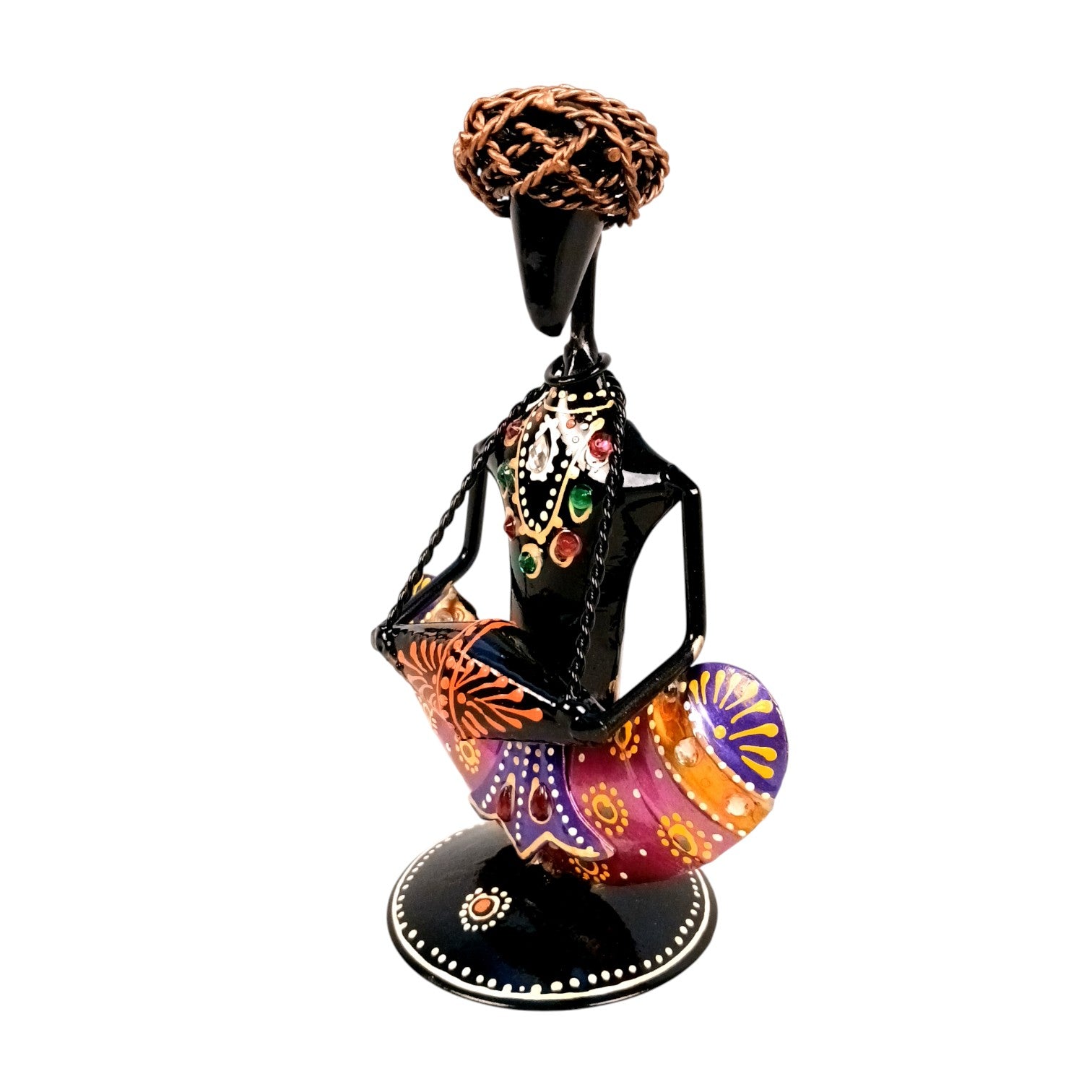 Musican Showpiece Set | Decorative Figurine for Home, Living Room & Office | Handcrafted Iron Statue & Table Showpiece for Gifting & Interior Decoration - 7 Inch (Set Of 3) - Apkamart