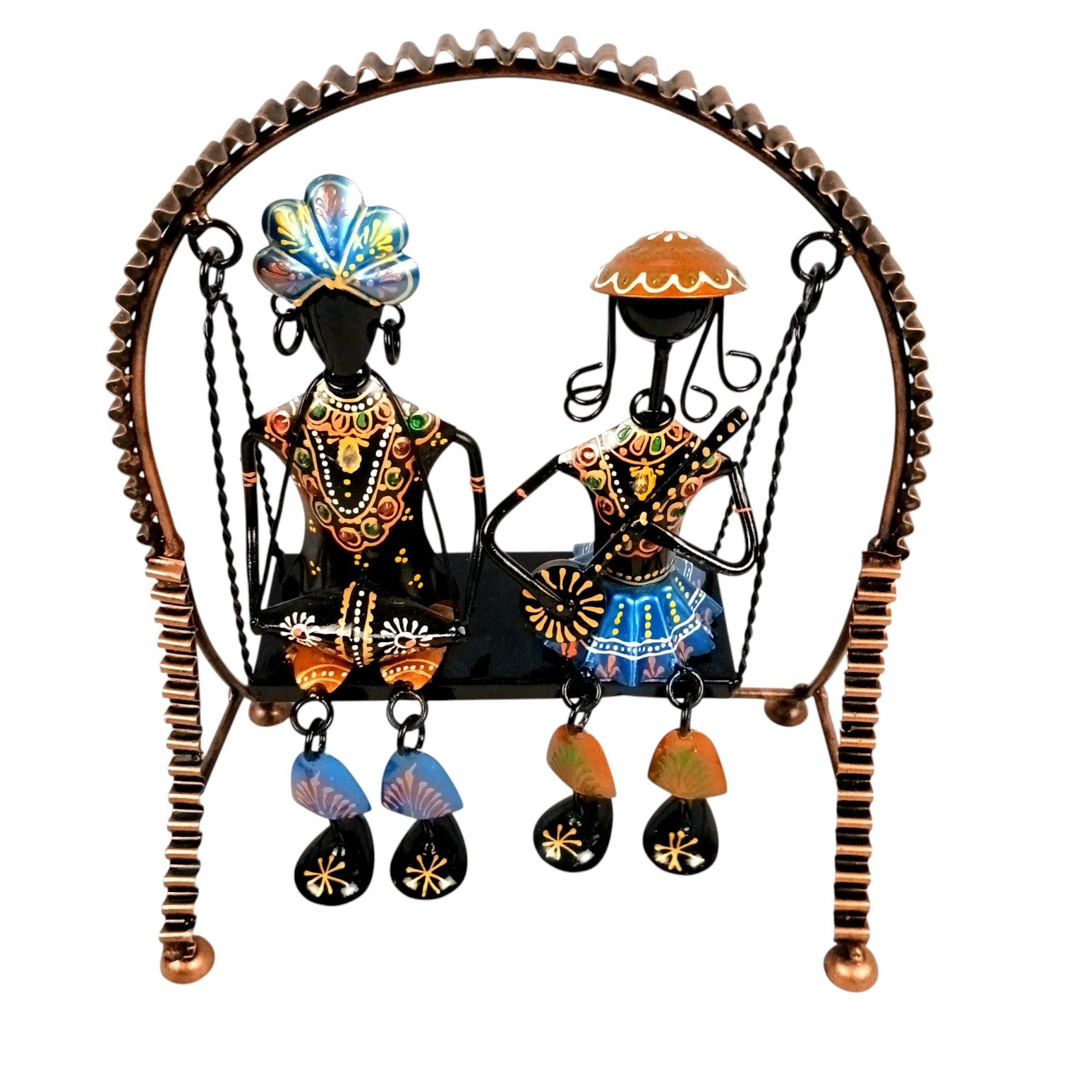 Musician on Swing Showpiece | Decorative Musician Figurine for Home Decor, Living Room, Office & Gifting | Swing Statue for Table, Shelf & Festive Decoration - 12 Inch - Apkamart