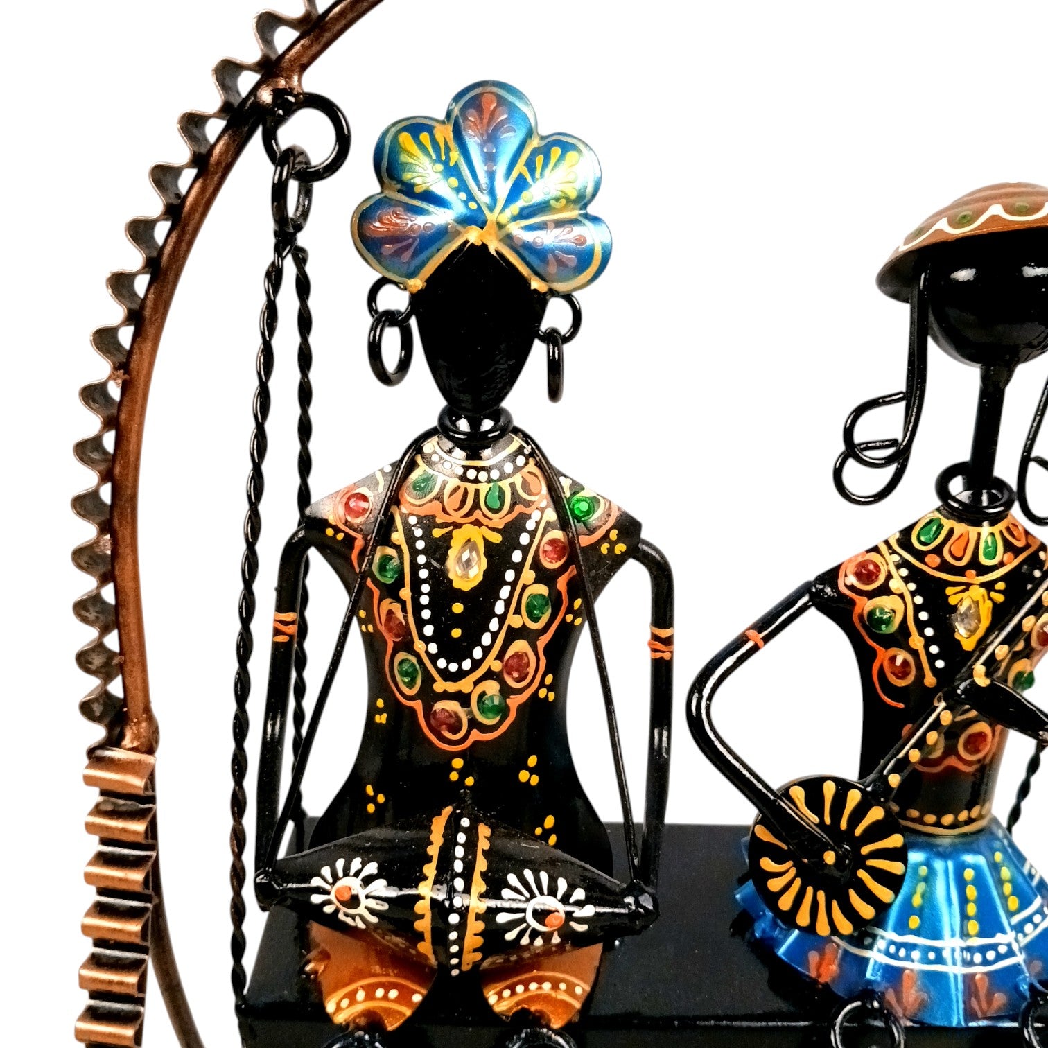 Musician on Swing Showpiece | Decorative Musician Figurine for Home Decor, Living Room, Office & Gifting | Swing Statue for Table, Shelf & Festive Decoration - 12 Inch - Apkamart