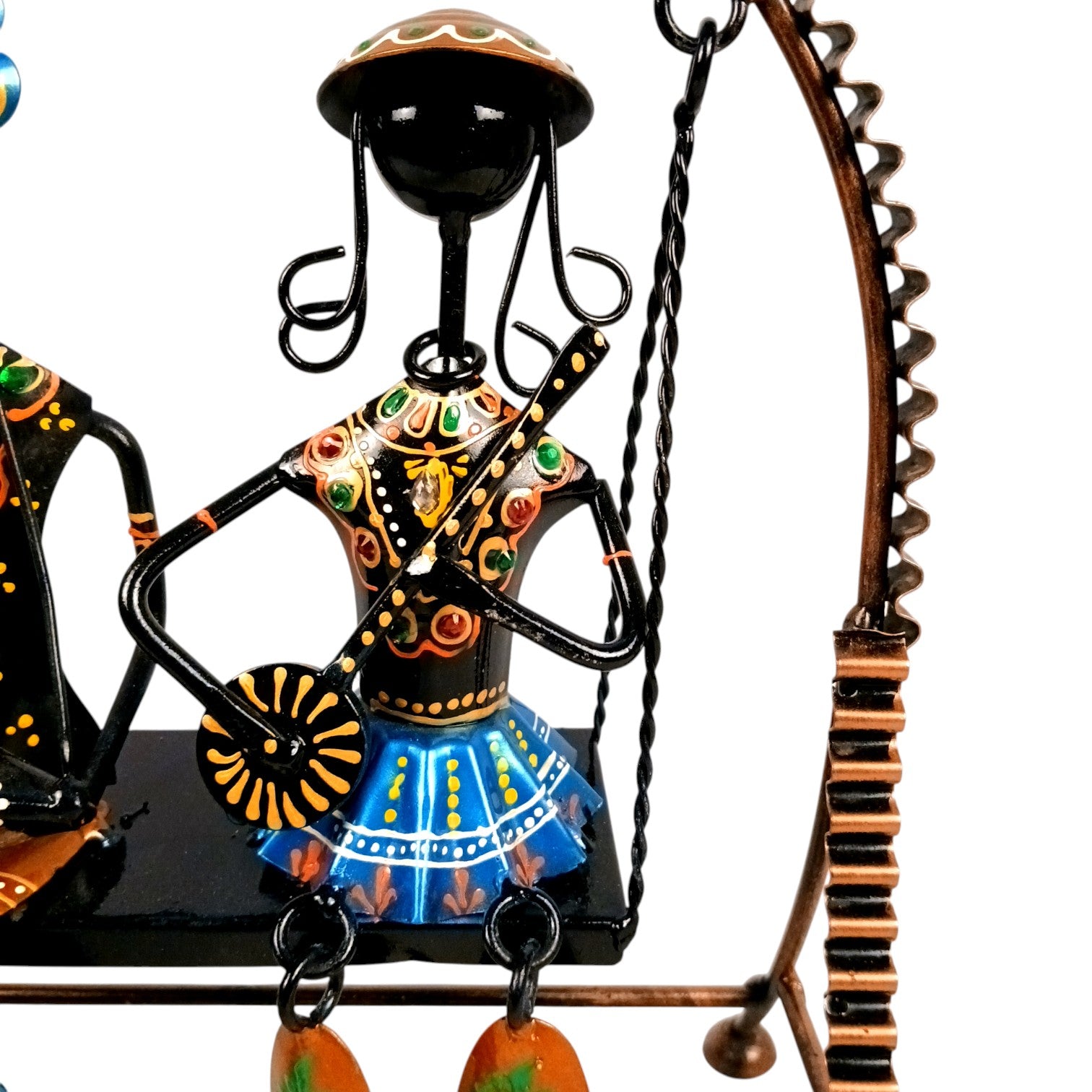 Musician on Swing Showpiece | Decorative Musician Figurine for Home Decor, Living Room, Office & Gifting | Swing Statue for Table, Shelf & Festive Decoration - 12 Inch - Apkamart