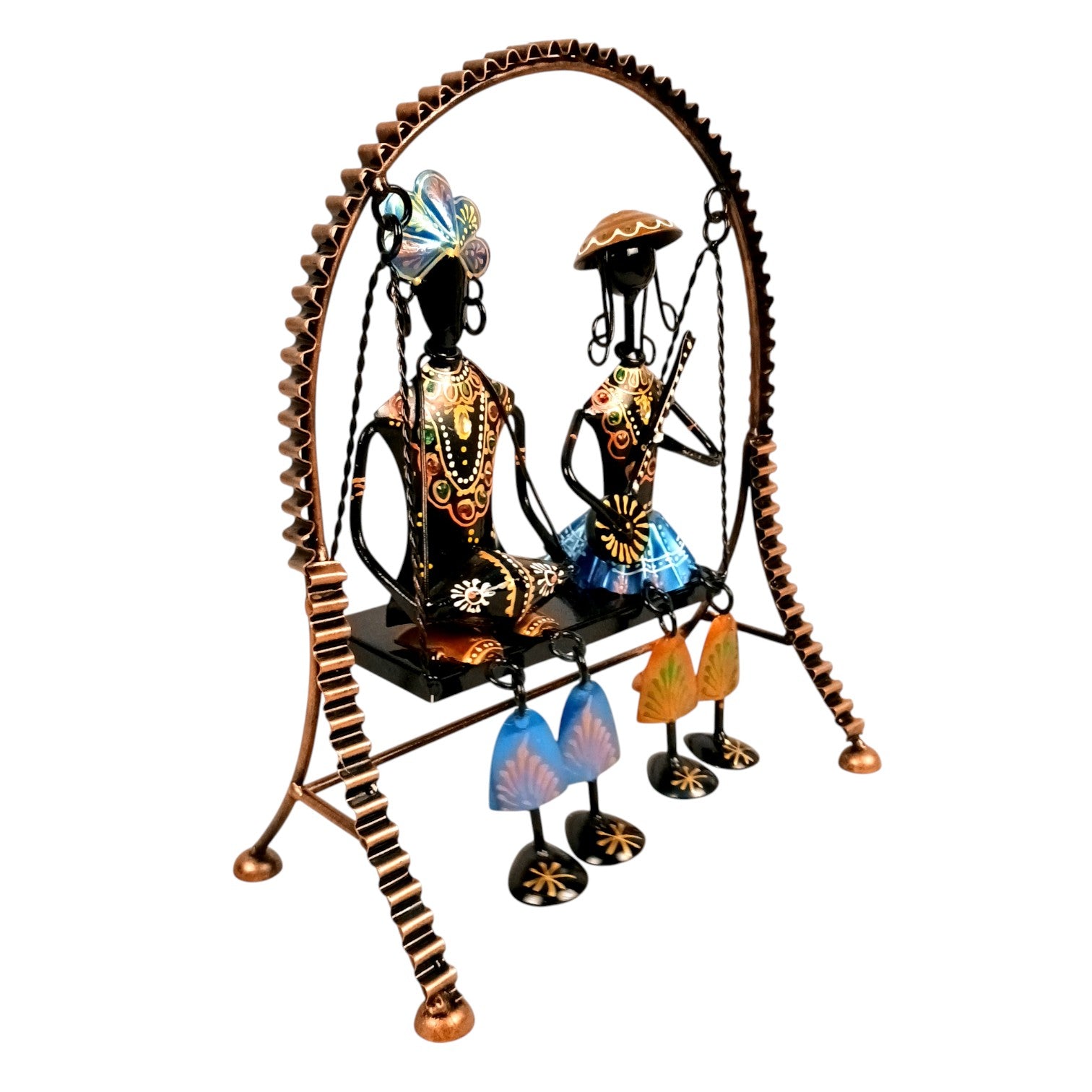 Musician on Swing Showpiece | Decorative Musician Figurine for Home Decor, Living Room, Office & Gifting | Swing Statue for Table, Shelf & Festive Decoration - 12 Inch - Apkamart