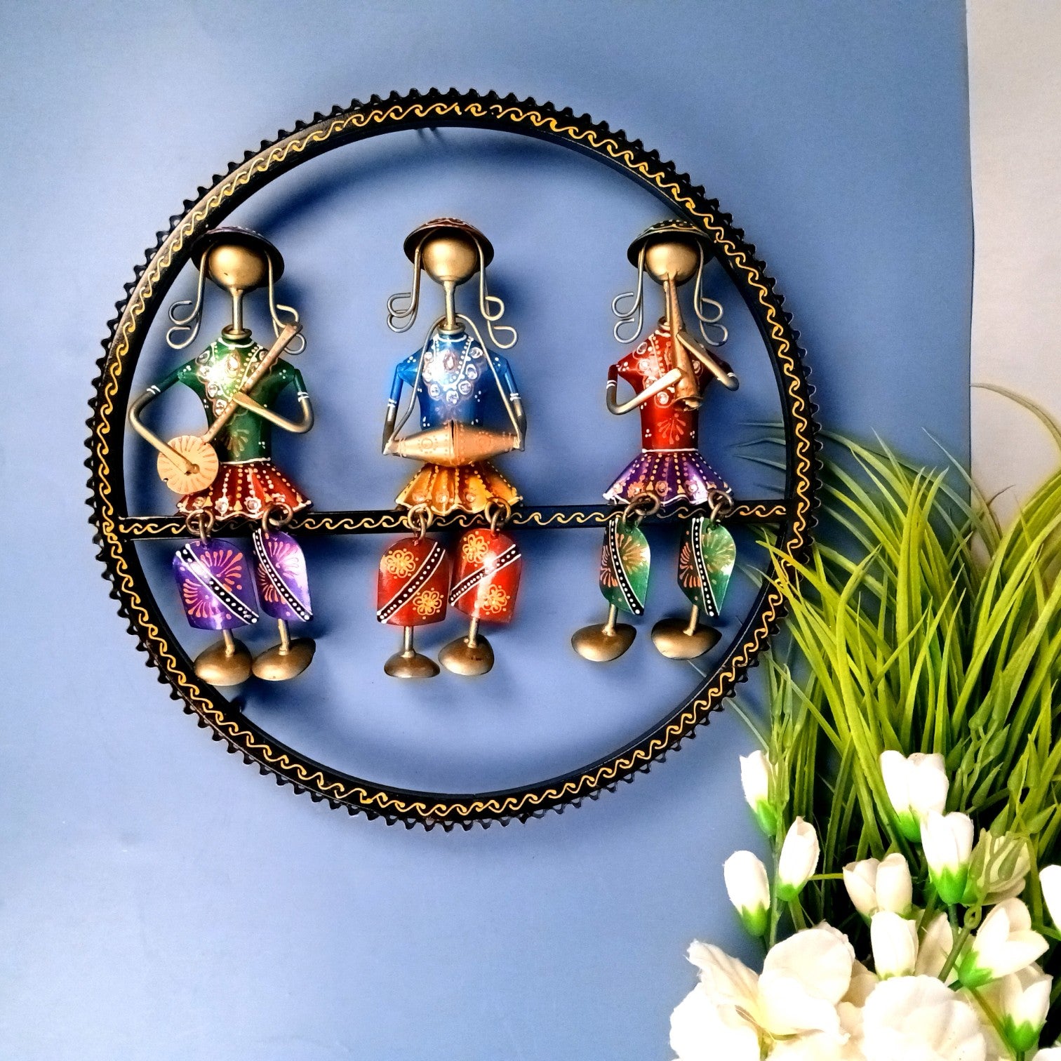 Musician Wall Hanging | Decorative Wall Art Showpiece | Wall Decor for Living Room, Entrance, Home & Office Decoration | Traditional Wall Hanging Gift - 15 Inch - Apkamart