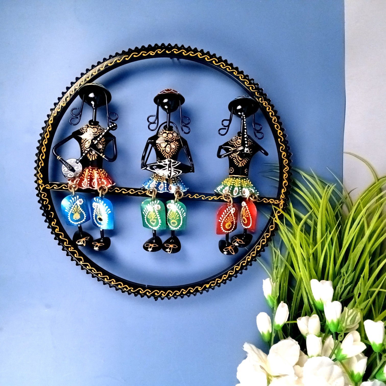 Musician Wall Hanging | Decorative Wall Art Showpiece | Wall Decor for Living Room, Entrance, Home & Office Decoration | Traditional Wall Hanging Gift - 15 Inch - Apkamart
