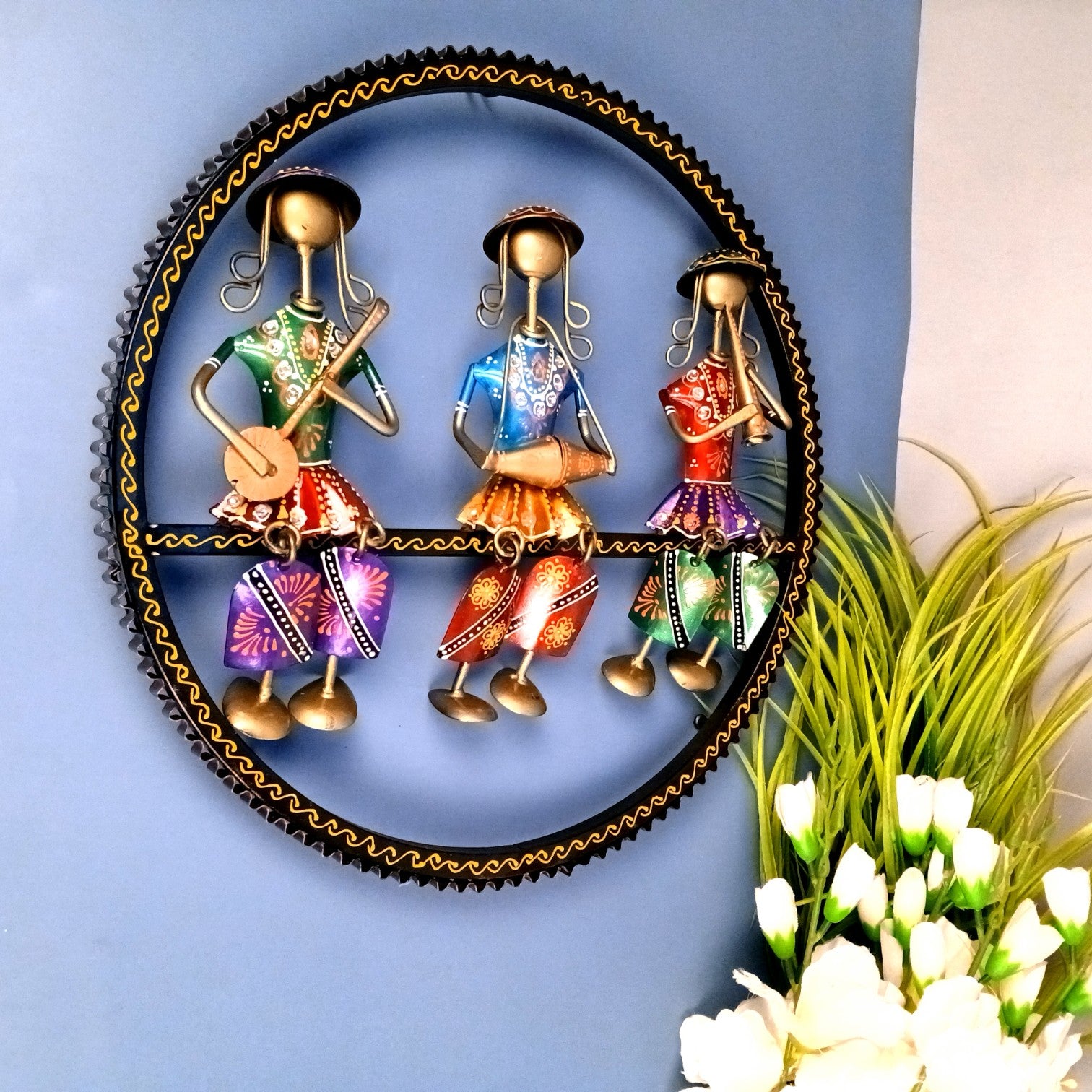 Musician Wall Hanging | Decorative Wall Art Showpiece | Wall Decor for Living Room, Entrance, Home & Office Decoration | Traditional Wall Hanging Gift - 15 Inch - Apkamart