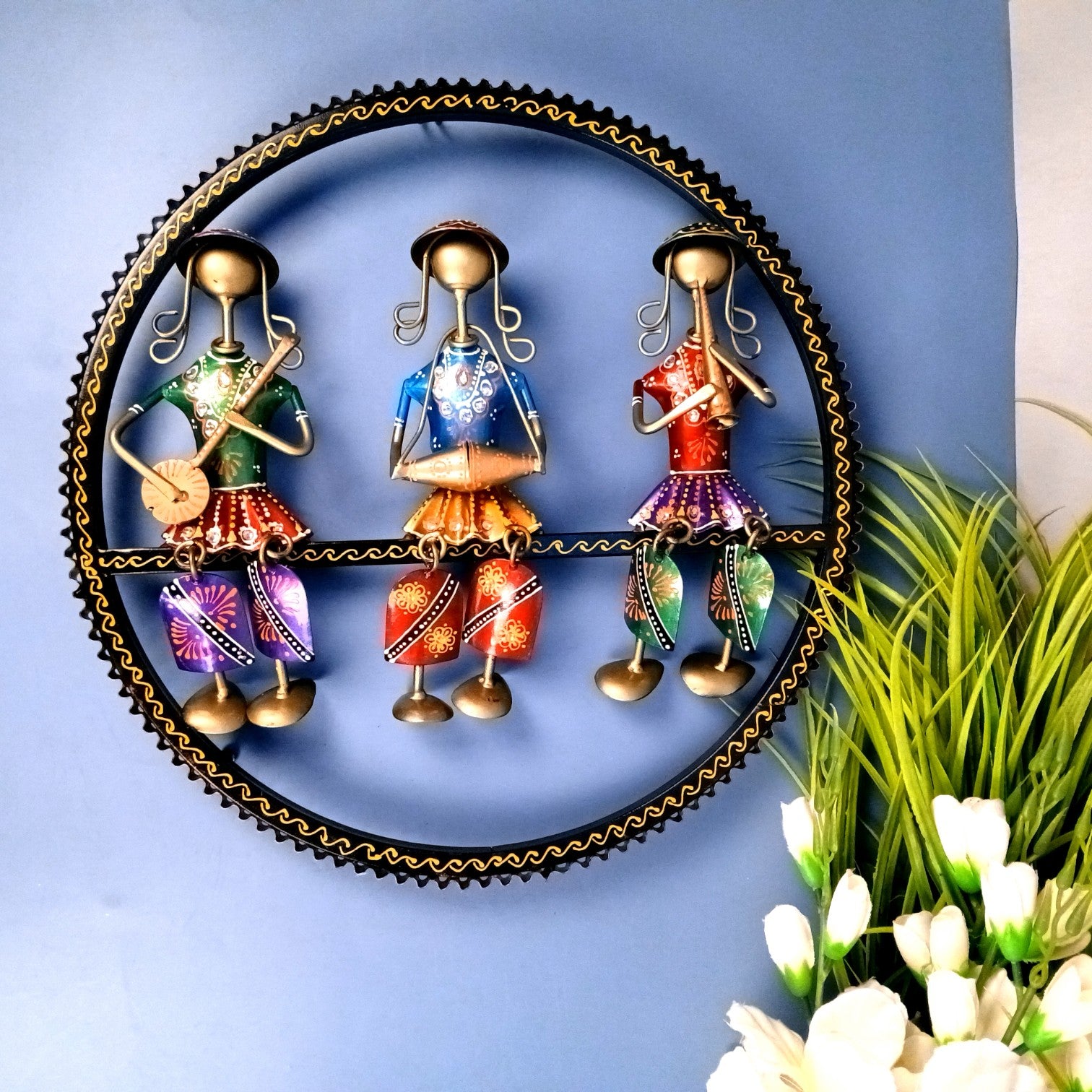Musician Wall Hanging | Decorative Wall Art Showpiece | Wall Decor for Living Room, Entrance, Home & Office Decoration | Traditional Wall Hanging Gift - 15 Inch - Apkamart