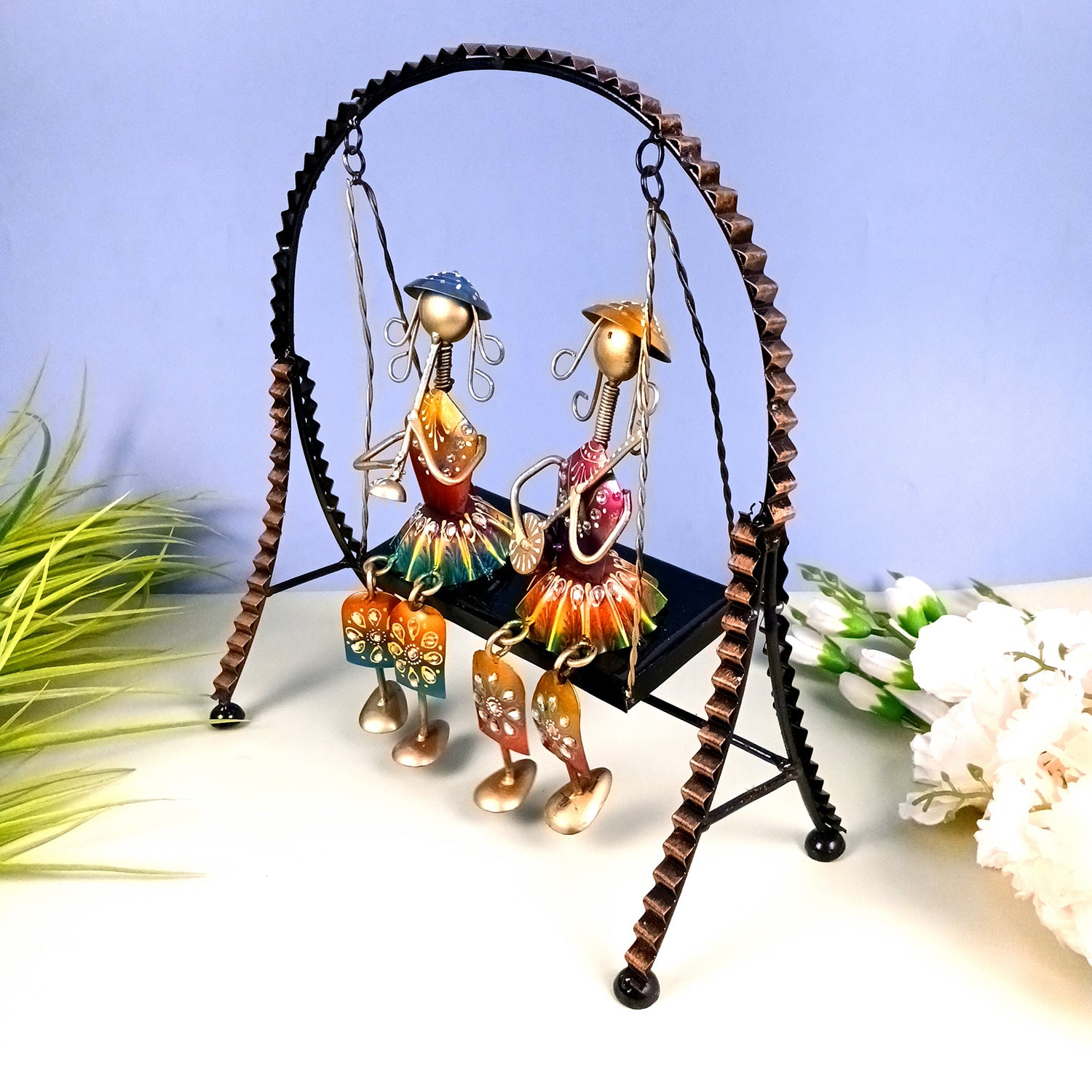 Musician Showpiece Sitting On Swing Design | Decorative Figurines With Hanging Legs - for Home, Bedroom, Living Room, Office, Table Decor & Gifts - Apkamart #Style_design 2