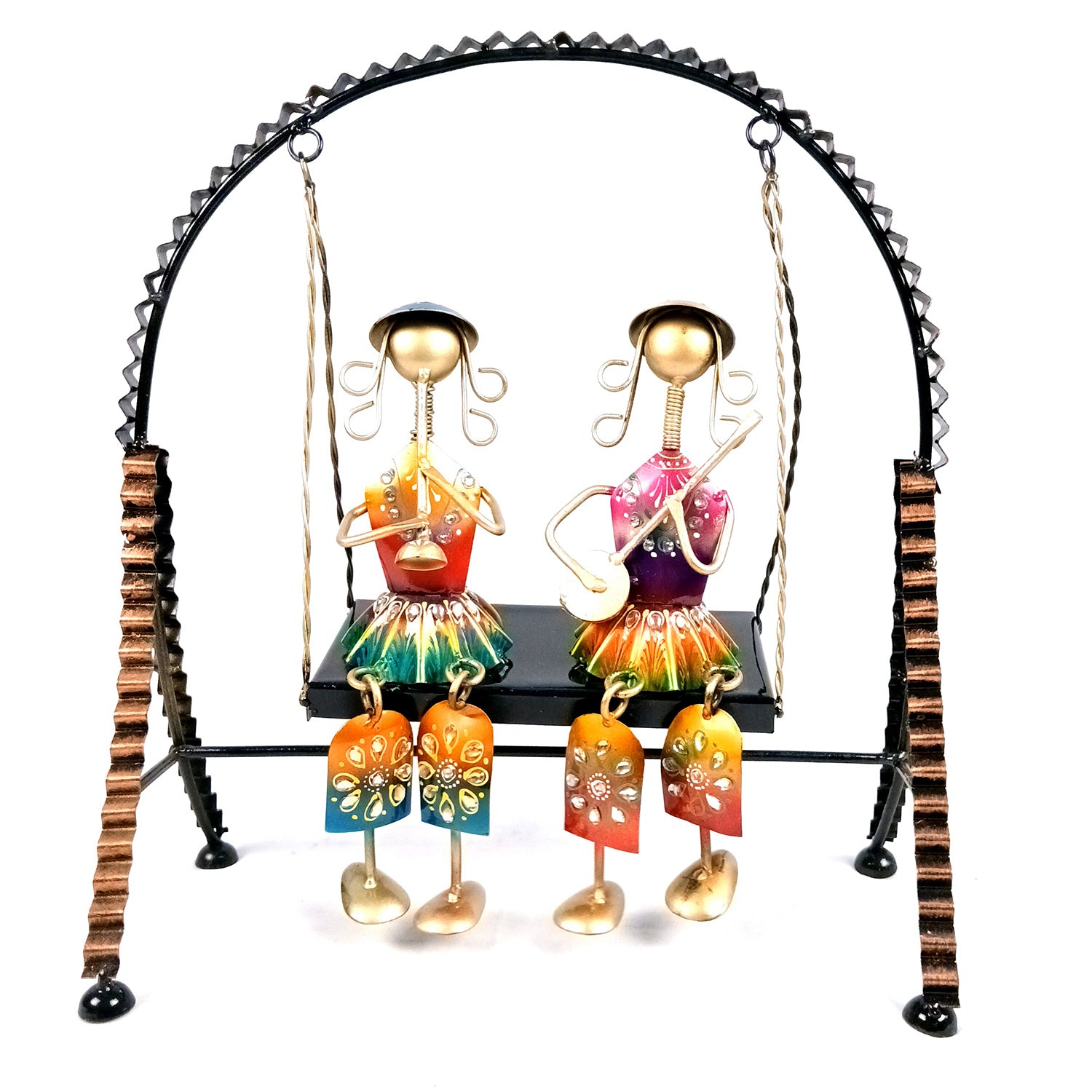 Musician Showpiece Sitting On Swing Design | Decorative Figurines With Hanging Legs - for Home, Bedroom, Living Room, Office, Table Decor & Gifts - Apkamart #Style_design 2