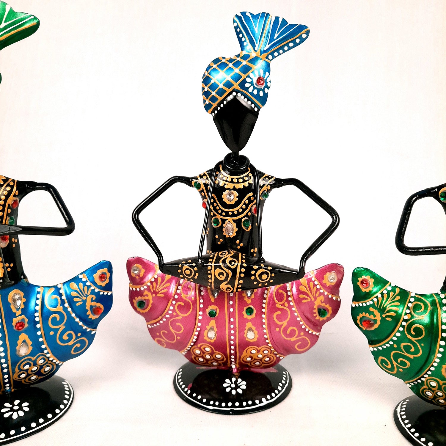 Pagdi Musician Human Figurines Showpiece - for Side Table Decoration - 8 inch-Apkamart #color_Black