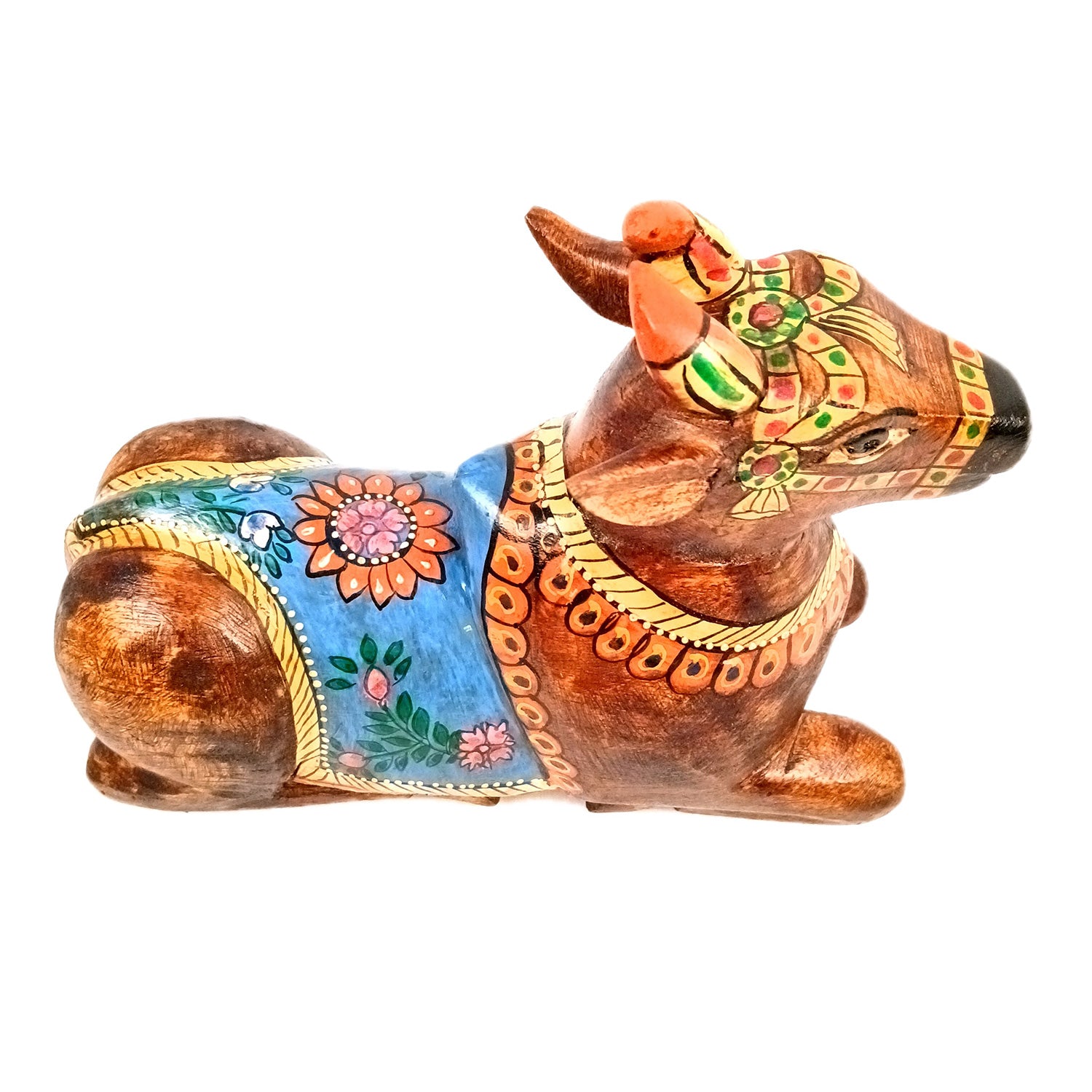 Nandi Cow Idol | Shiva Nandi Bull Statue Murti - for Home, Mandir, Puja, Temple, Office Decor & Gift - 9 Inch - Apkamart #Style_Design 1