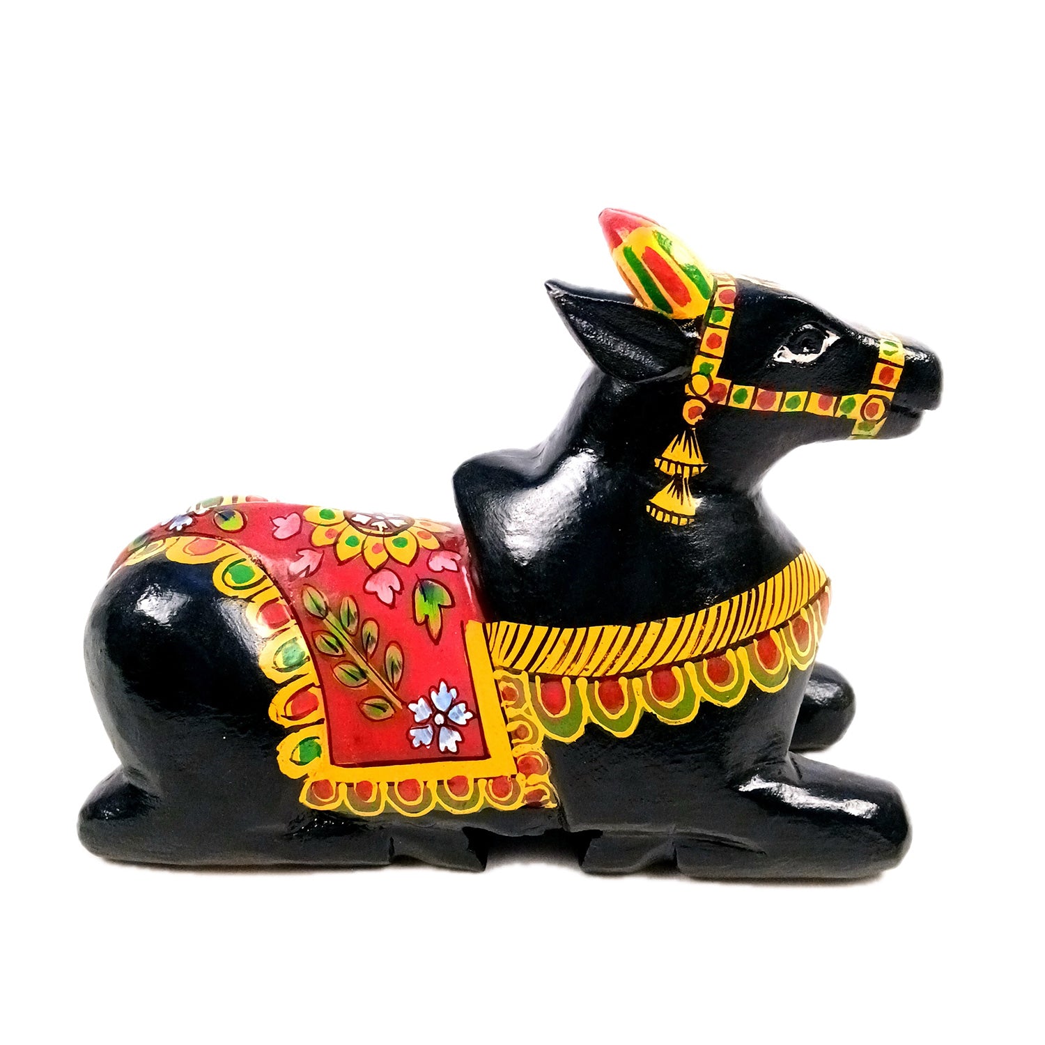 Nandi Cow Idol | Shiva Nandi Bull Statue Murti - for Home, Mandir, Puja, Temple, Office Decor & Gift - 9 Inch - Apkamart #Style_Design 1