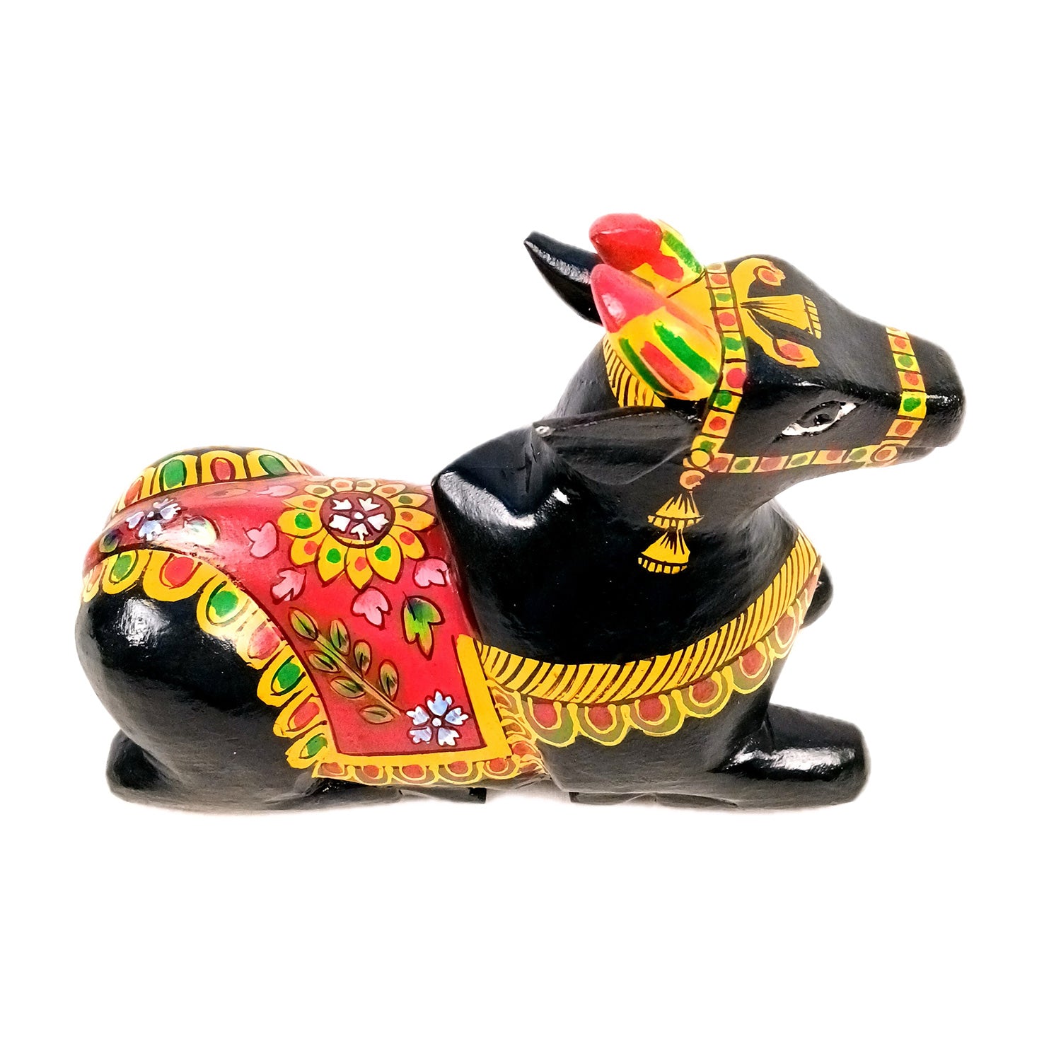 Nandi Cow Idol | Shiva Nandi Bull Statue Murti - for Home, Mandir, Puja, Temple, Office Decor & Gift - 9 Inch - Apkamart #Style_Design 1