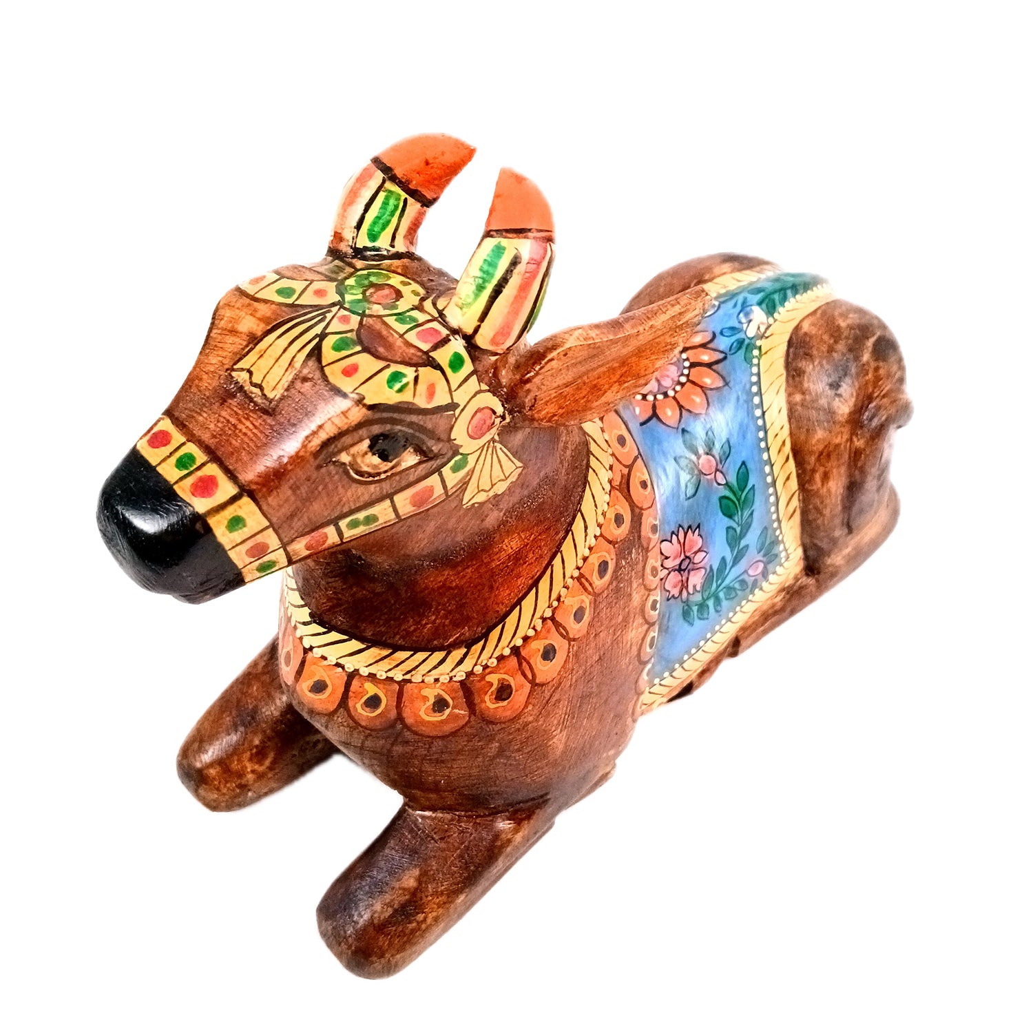 Nandi Cow Idol | Shiva Nandi Bull Statue Murti - for Home, Mandir, Puja, Temple, Office Decor & Gift - 9 Inch - Apkamart #Style_Design 1