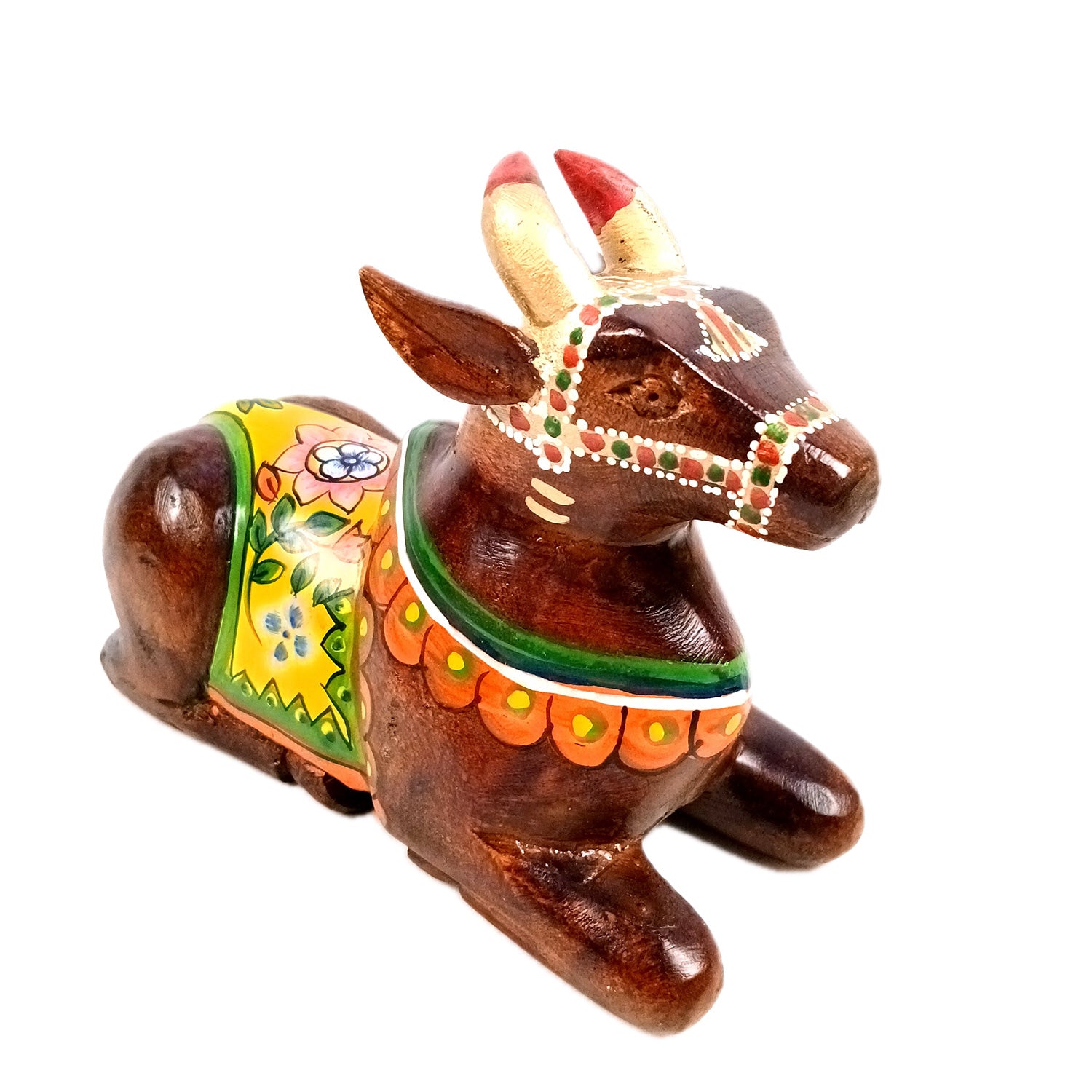 Nandi Cow Idol | Shiva Nandi Bull Statue Murti - for Home, Mandir, Puja, Temple, Office Decor & Gift - 9 Inch - Apkamart #Style_Design 2