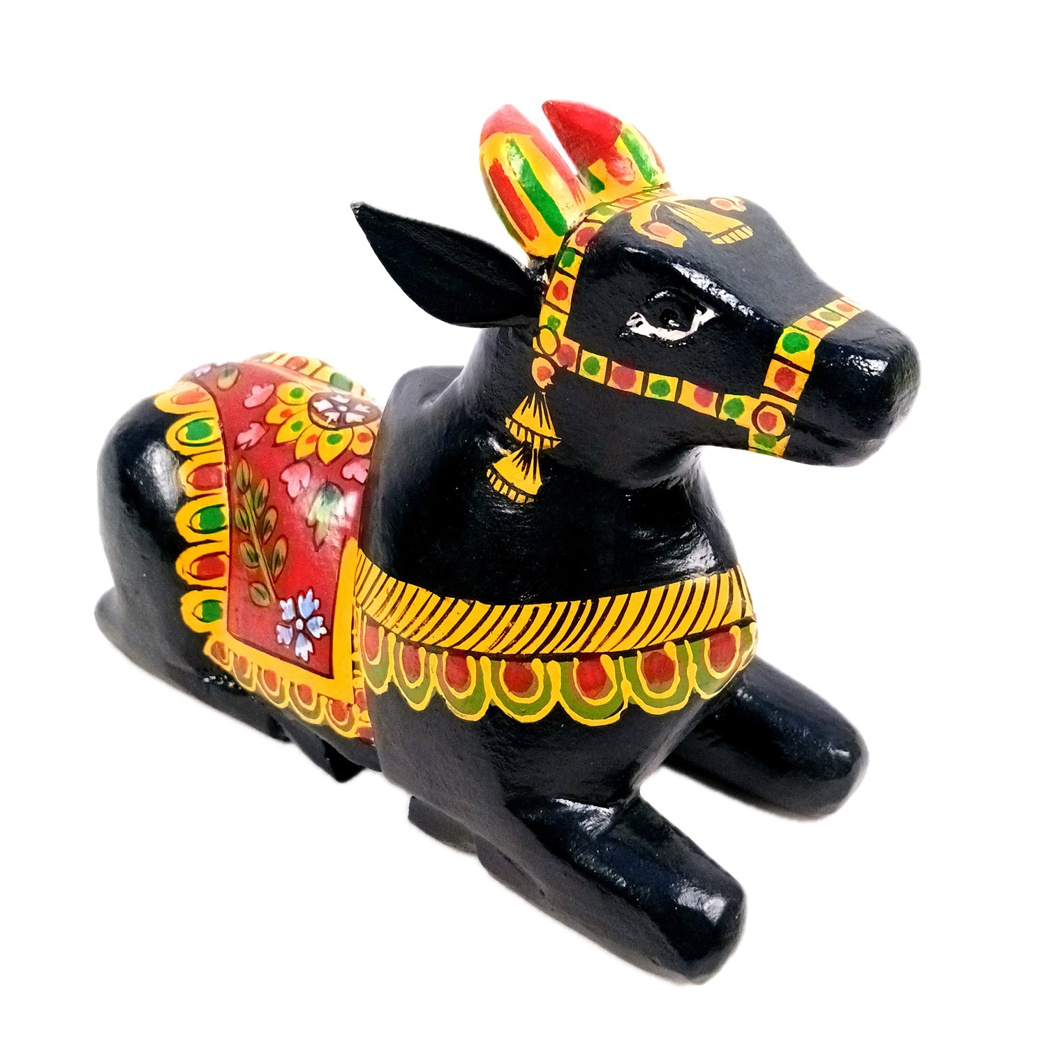 Nandi Cow Idol | Shiva Nandi Bull Statue Murti - for Home, Mandir, Puja, Temple, Office Decor & Gift - 9 Inch - Apkamart #Style_Design 1