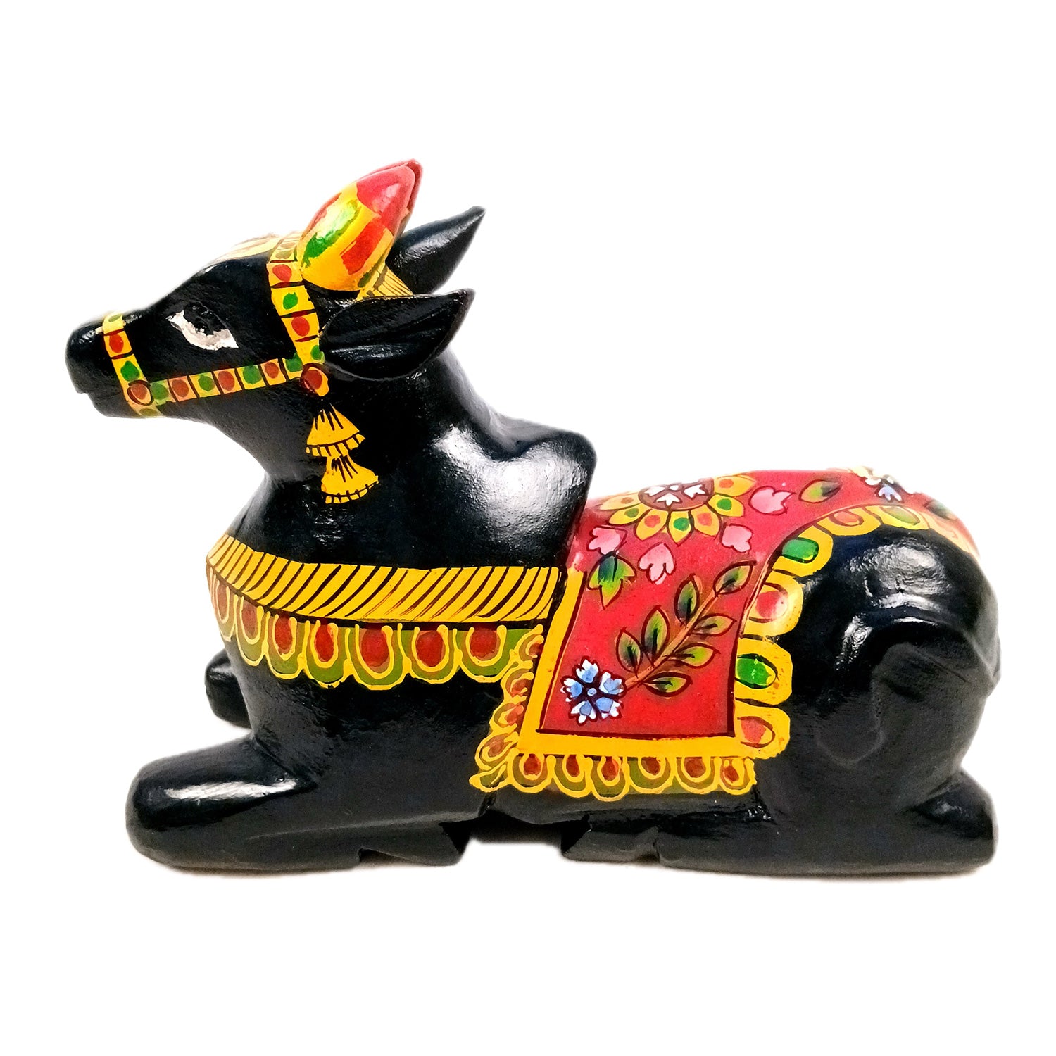 Nandi Cow Idol | Shiva Nandi Bull Statue Murti - for Home, Mandir, Puja, Temple, Office Decor & Gift - 9 Inch - Apkamart #Style_Design 1