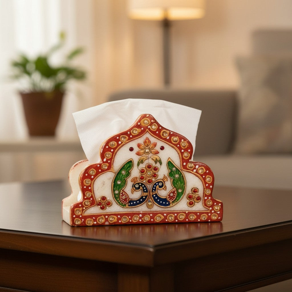 Marble Napkin Holder for Dining Decor – 4 Inch