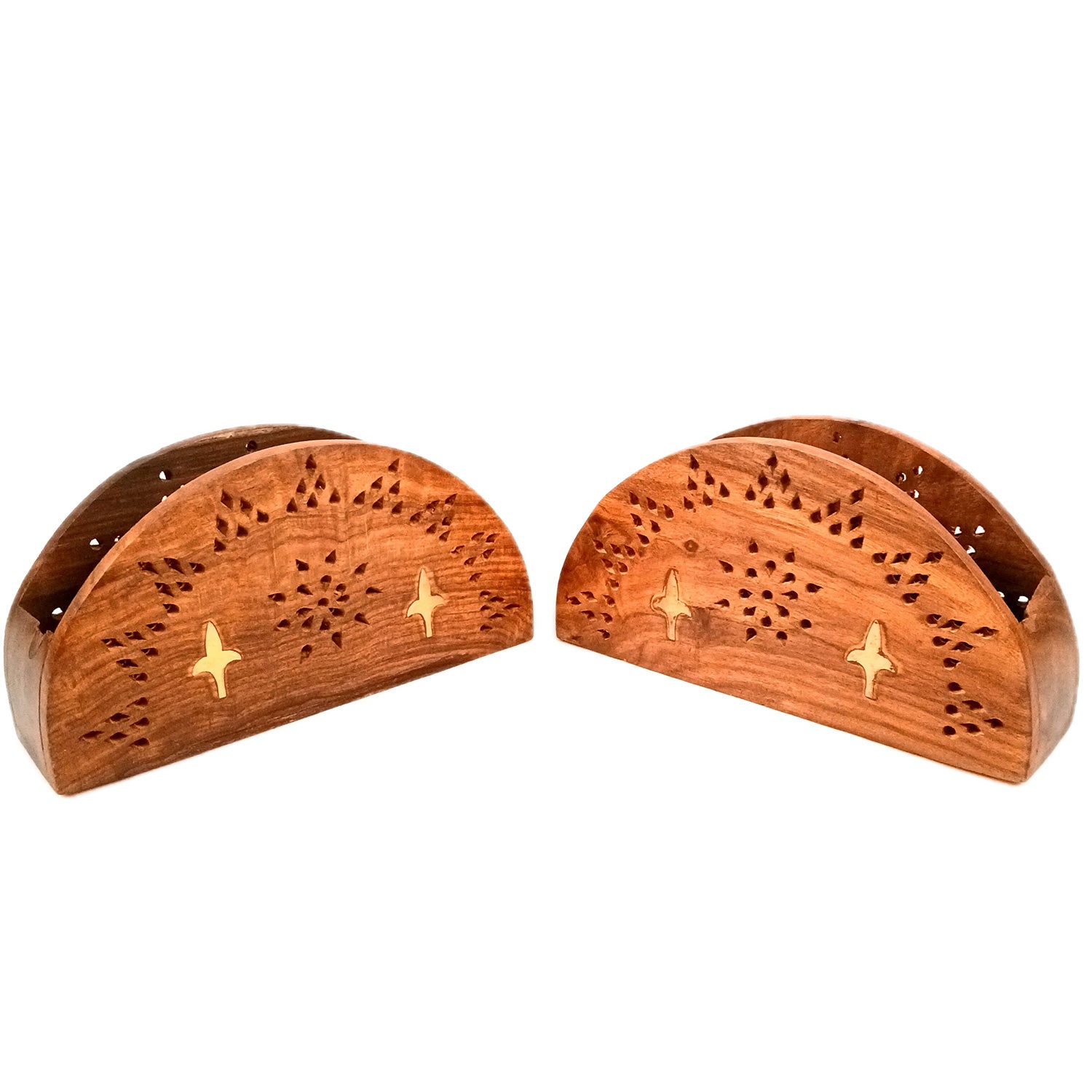 Napkin Holder | Wooden Tissue Paper Stand | Tissue Dispenser Holders - For Home, Dining Table, Kitchen, Bathroom | Office Desk Organiser & Stands - 8 Inch (Pack Of 2) - Apkamart