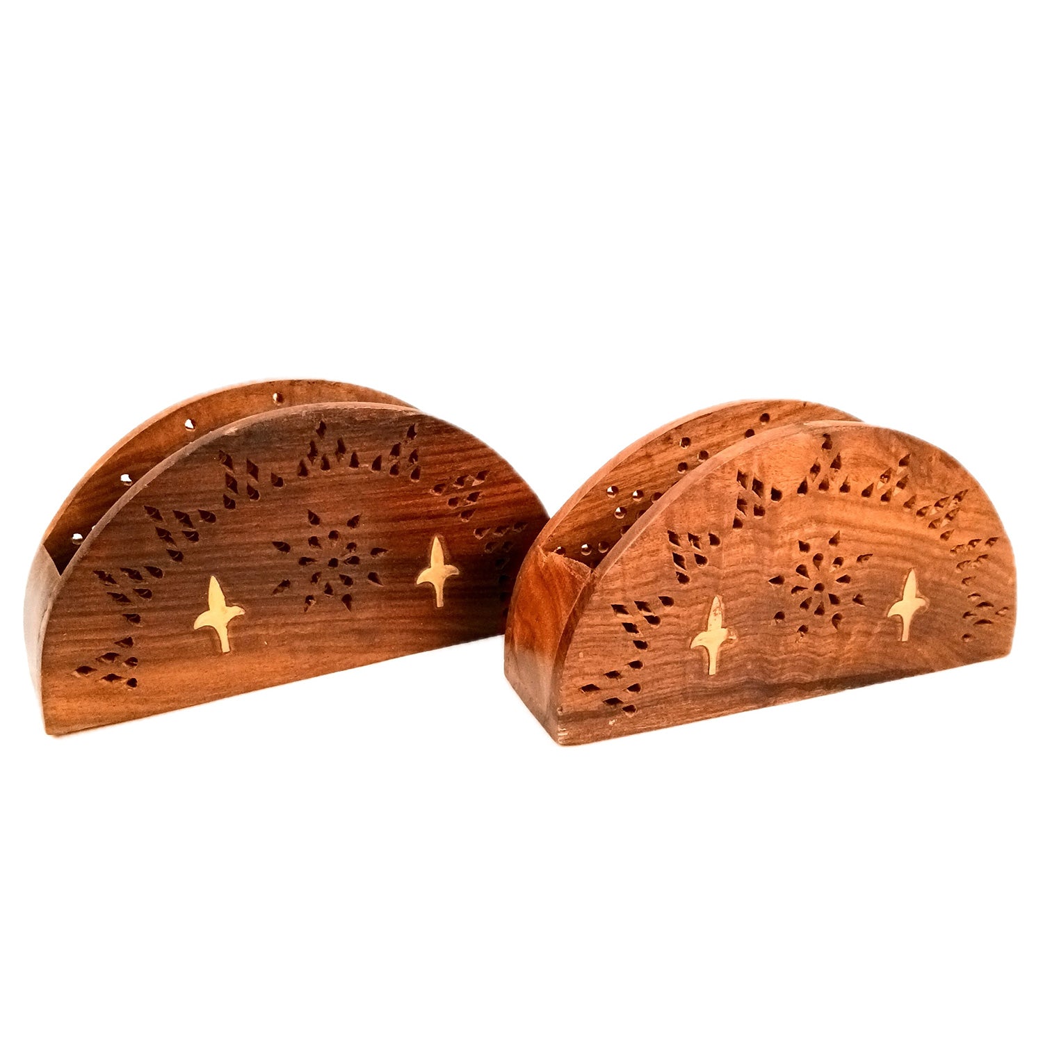Napkin Holder | Wooden Tissue Paper Stand | Tissue Dispenser Holders - For Home, Dining Table, Kitchen, Bathroom | Office Desk Organiser & Stands - 8 Inch (Pack Of 2) - Apkamart