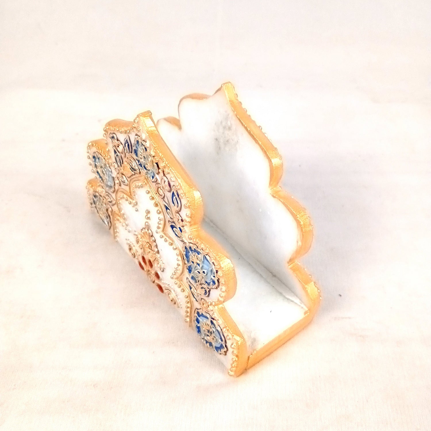 Napkin Holder Marble | Handcrafted Tissue Paper Stands Cum Dispenser with Rich Handwork - for Home, Dining Table, Kitchen, and Home Decor - 6 Inch - Apkamart