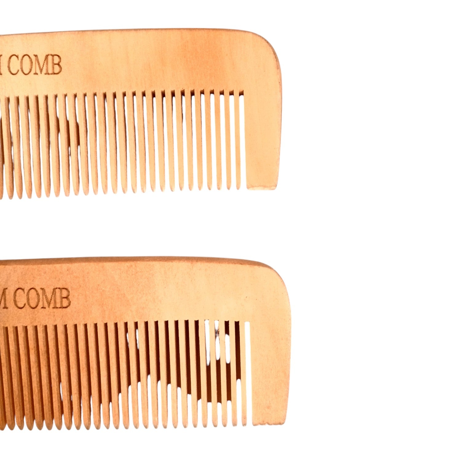 Wooden Neem Comb | Wood Comb With Handle For Men, Women | For Stimulating Hair Growth, Hair Fall, Dandruff Control, Detangling, Frizz Control - 7 Inch (Pack Of 2) - Apkamart