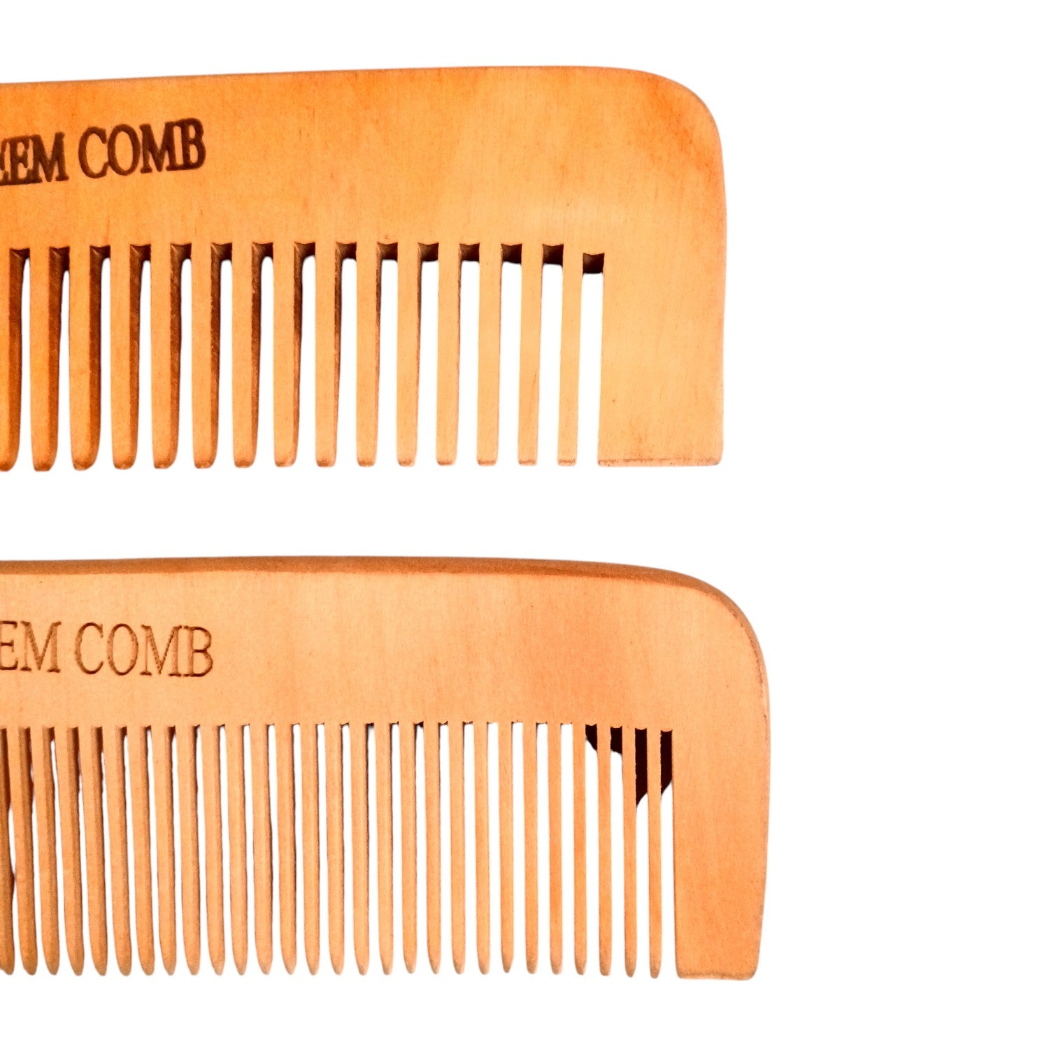Wooden Neem Comb | Wood Comb With Handle For Men, Women | For Stimulating Hair Growth, Hair Fall, Dandruff Control, Detangling, Frizz Control - 7 Inch (Set of 2) - Apkamart