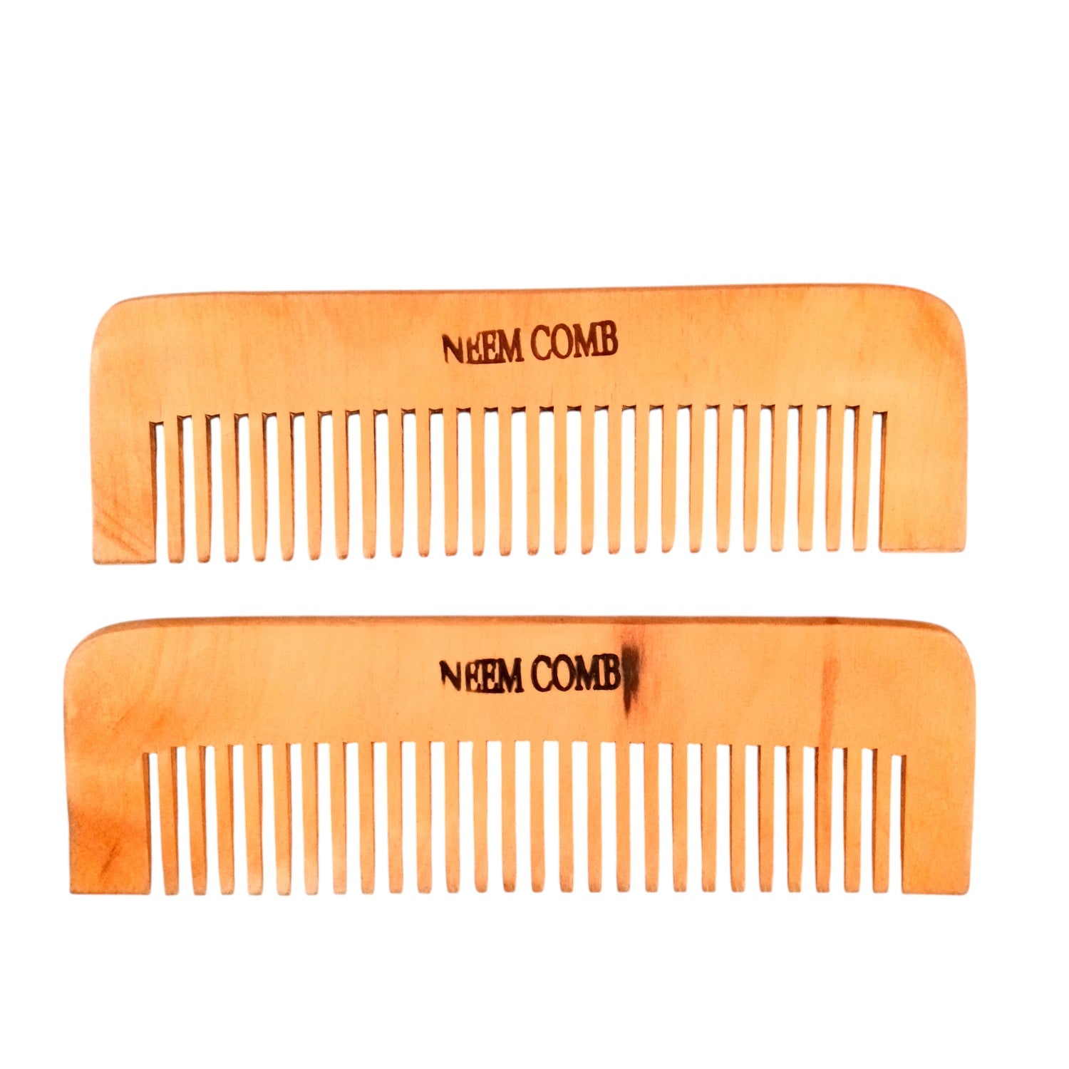 Wooden Neem Comb | Wood Comb With Handle For Men, Women | For Stimulating Hair Growth, Hair Fall, Dandruff Control, Detangling, Frizz Control - 7 Inch (pack of 2) - Apkamart