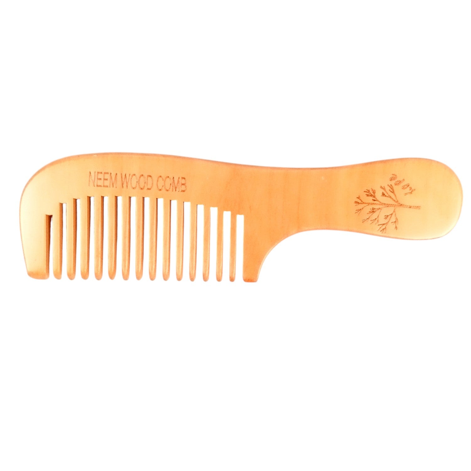 Wooden Neem Comb | Wood Comb With Handle For Men, Women | For Stimulating Hair Growth, Hair Fall, Dandruff Control, Detangling, Frizz Control - 7 Inch (pack of 2) - Apkamart