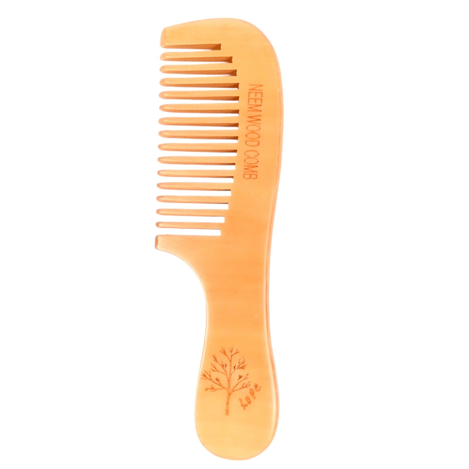Wooden Neem Comb | Wood Comb With Handle For Men, Women | For Stimulating Hair Growth, Hair Fall, Dandruff Control, Detangling, Frizz Control - 7 Inch  - Apkamart