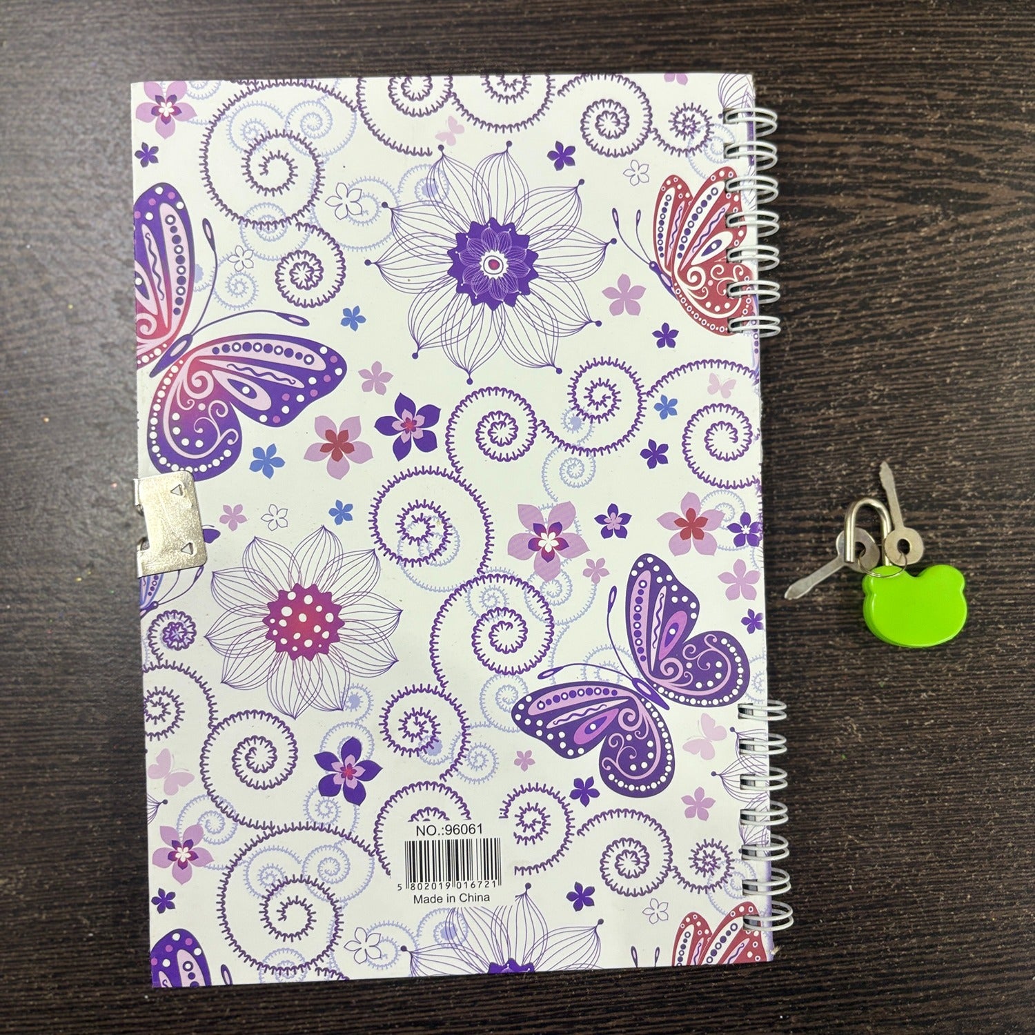 Butterfly Design Note Book with Lock Diary for Kids Secure Journal Creative Writing Pad Ideal For Return Gift for Children - 8 Inch - Apkamart