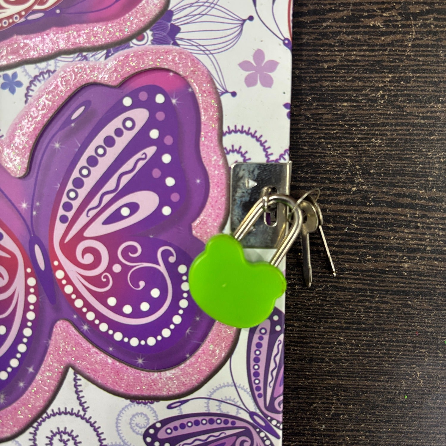 Butterfly Design Note Book with Lock Diary for Kids Secure Journal Creative Writing Pad Ideal For Return Gift for Children - 8 Inch - Apkamart