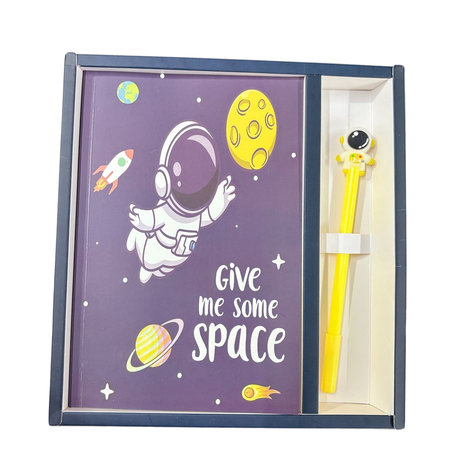 Astronaut Design Spiral Notebook with Pen Diary Notebook with Pen for Kids l School Stationery Notebook for Students Return Gift & Birthday Gift for Children - 8 Inch